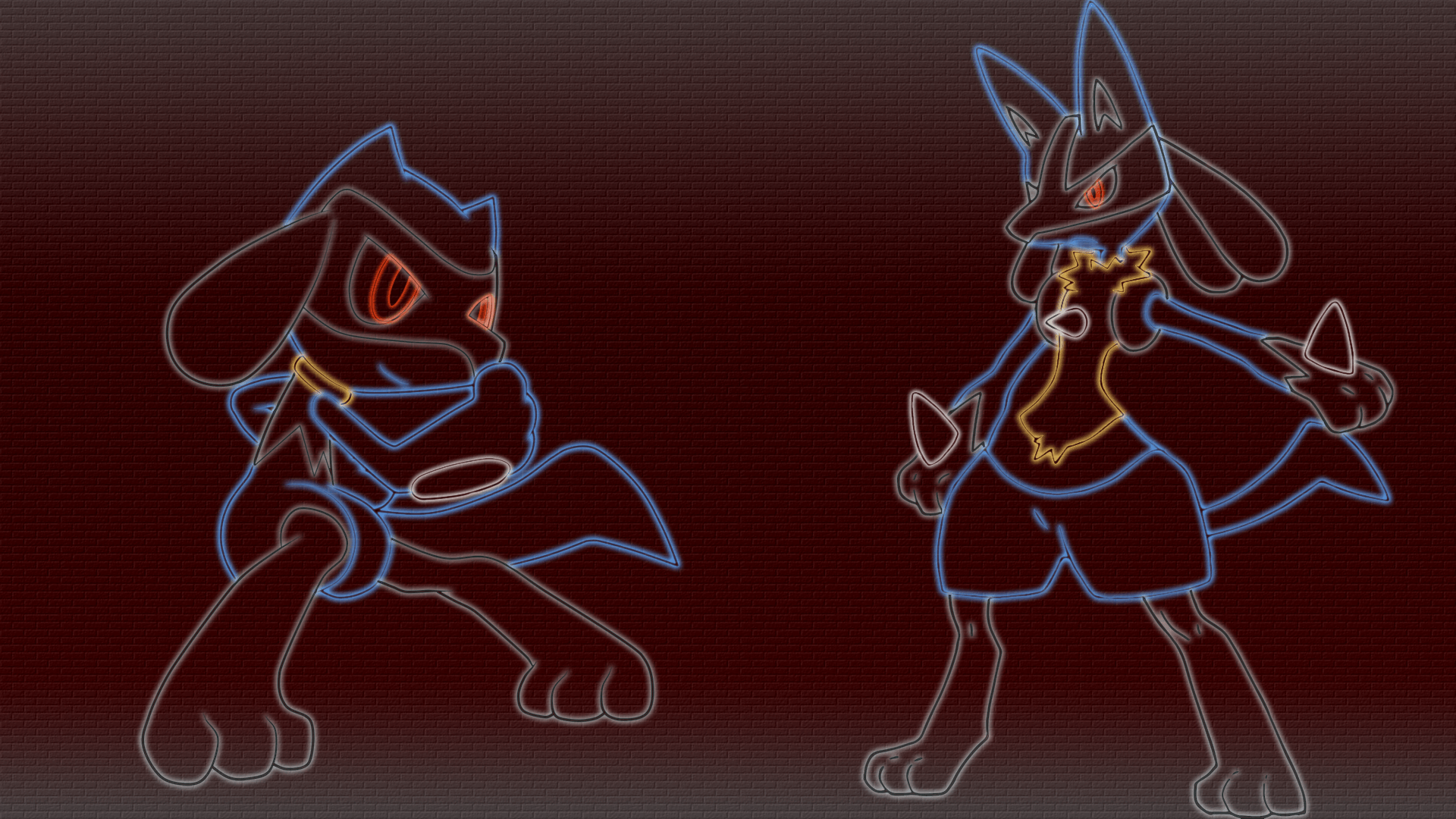 riolu and lucario comic. Riolu and lucario neon wallpaper