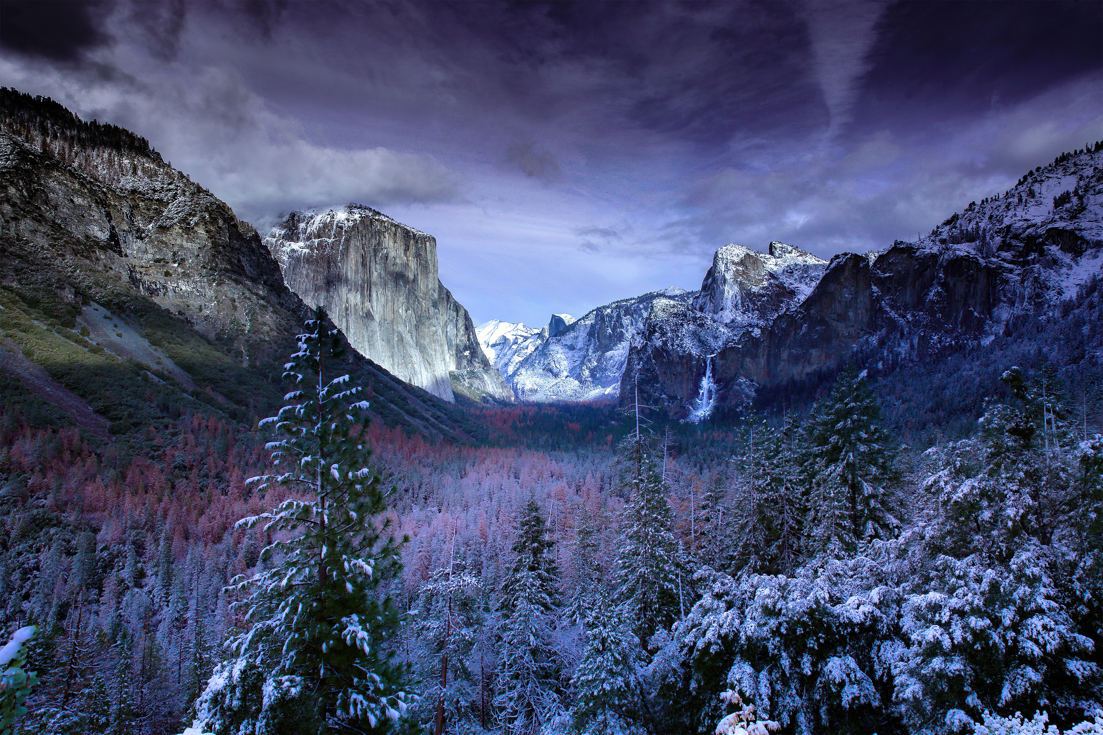 Yosemite during winter Wallpaper 4k Ultra HD