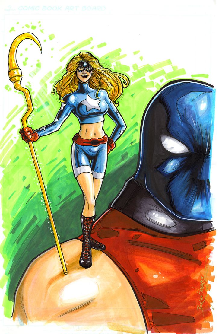 Commission: Star Girl and Atom Smasher. Star girl, Superhero stories, Design comics