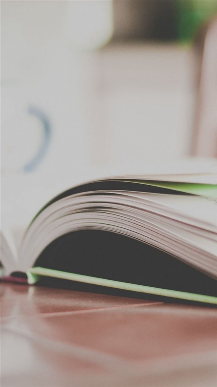 Open Book On Table Macro iPhone 8 Wallpaper Free Download