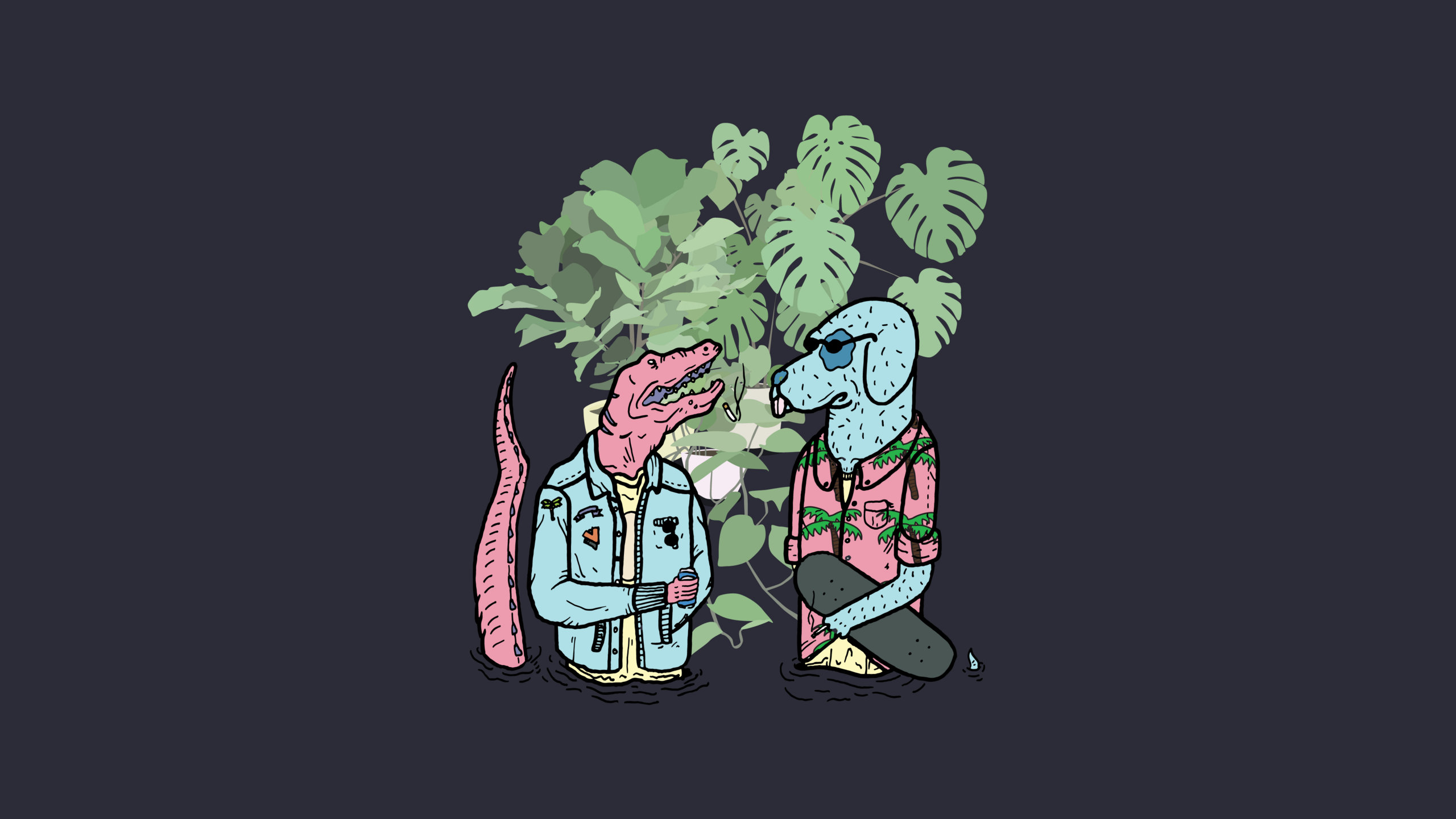 Vacation Music Band Logo Band Vibes Humanoid Indie Rock Alternative Rock Wallpaper:2560x1440