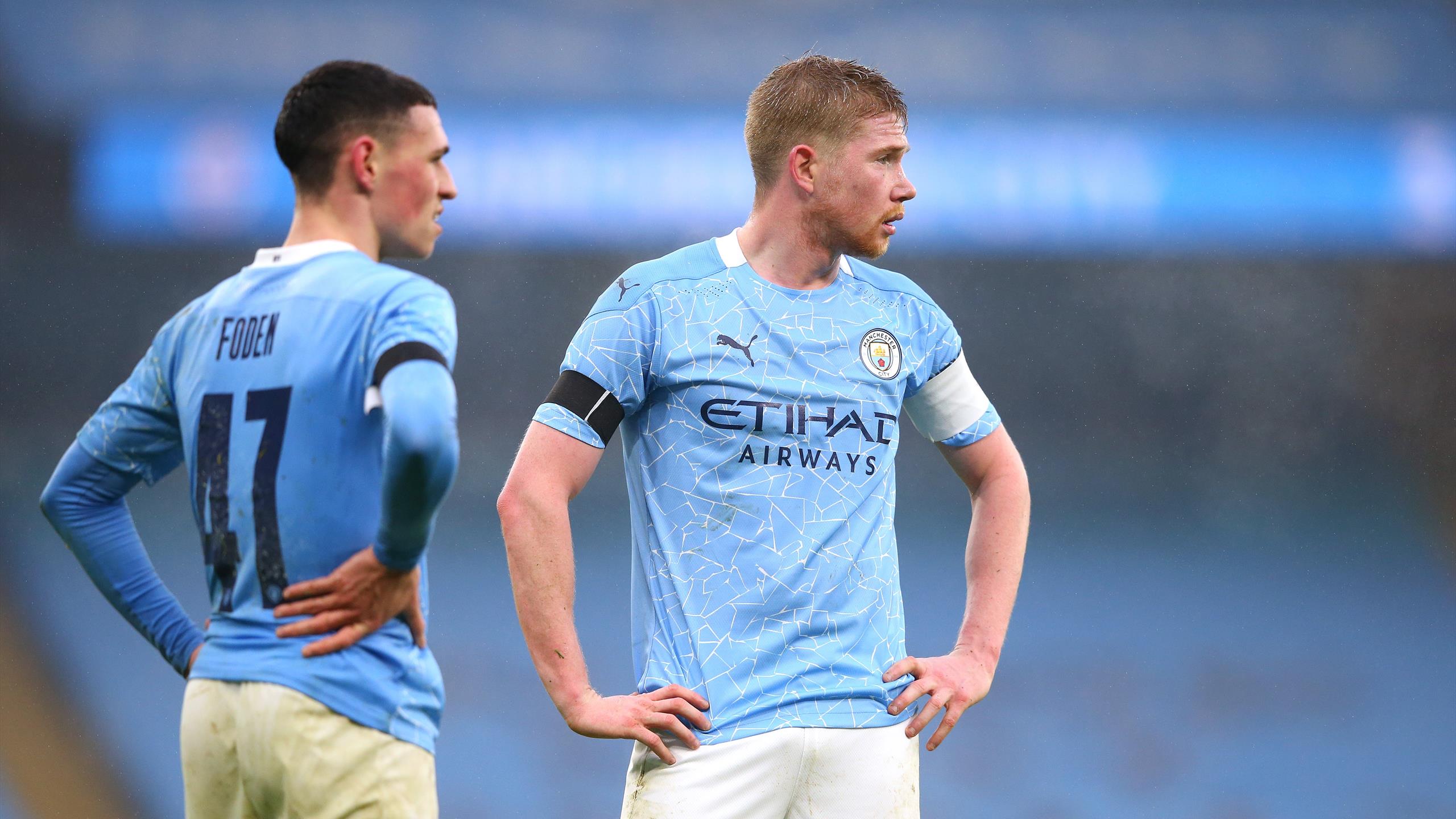 Manchester City duo Kevin de Bruyne and Phil Foden will be 'out for a while' with injuries sustained at Euro 2020