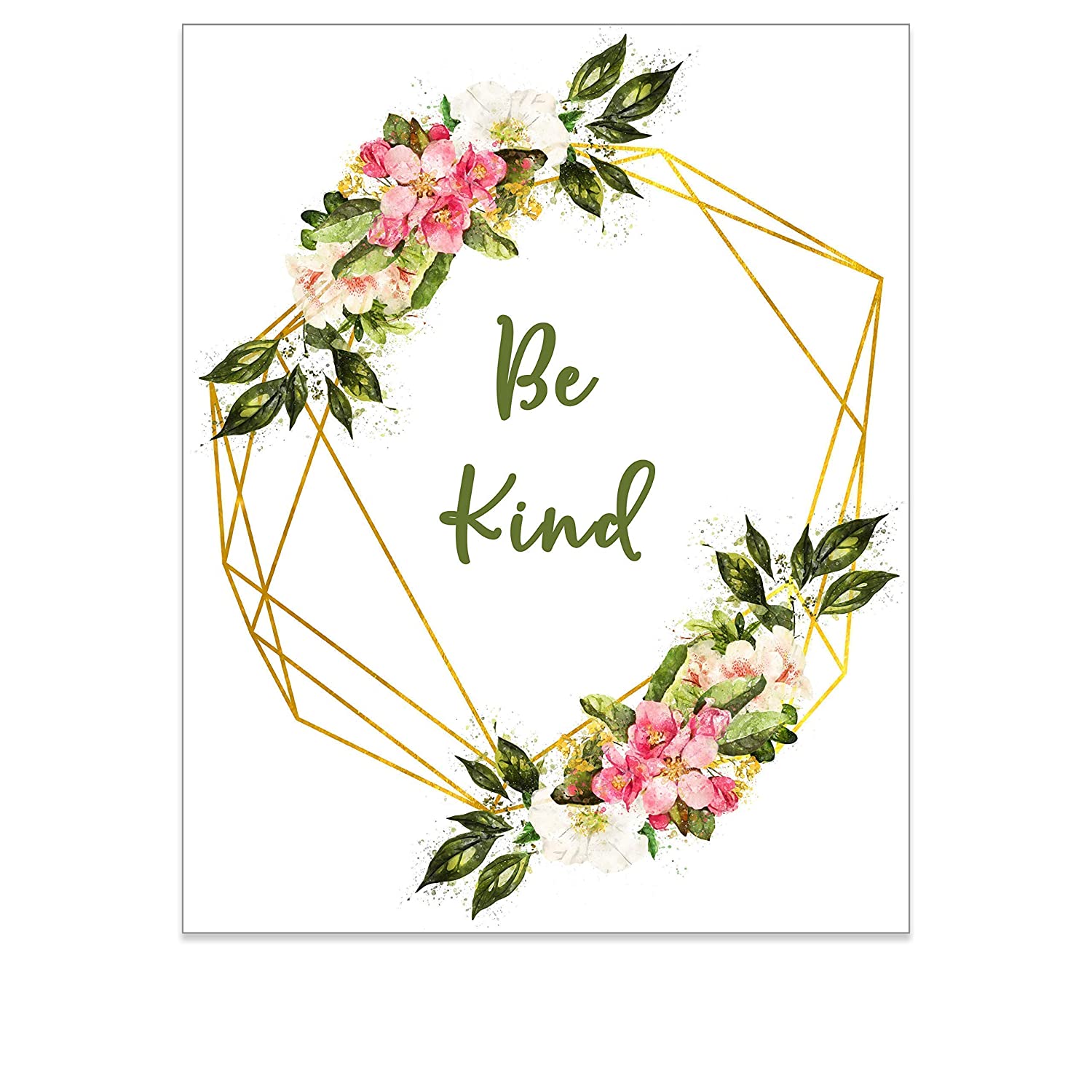 Strong Girl Print Kind Poster Kindness Boho Bedroom Picture Quote Wall Art for Teens Farmhouse Nursery Wall Decor Room Flower Artwork