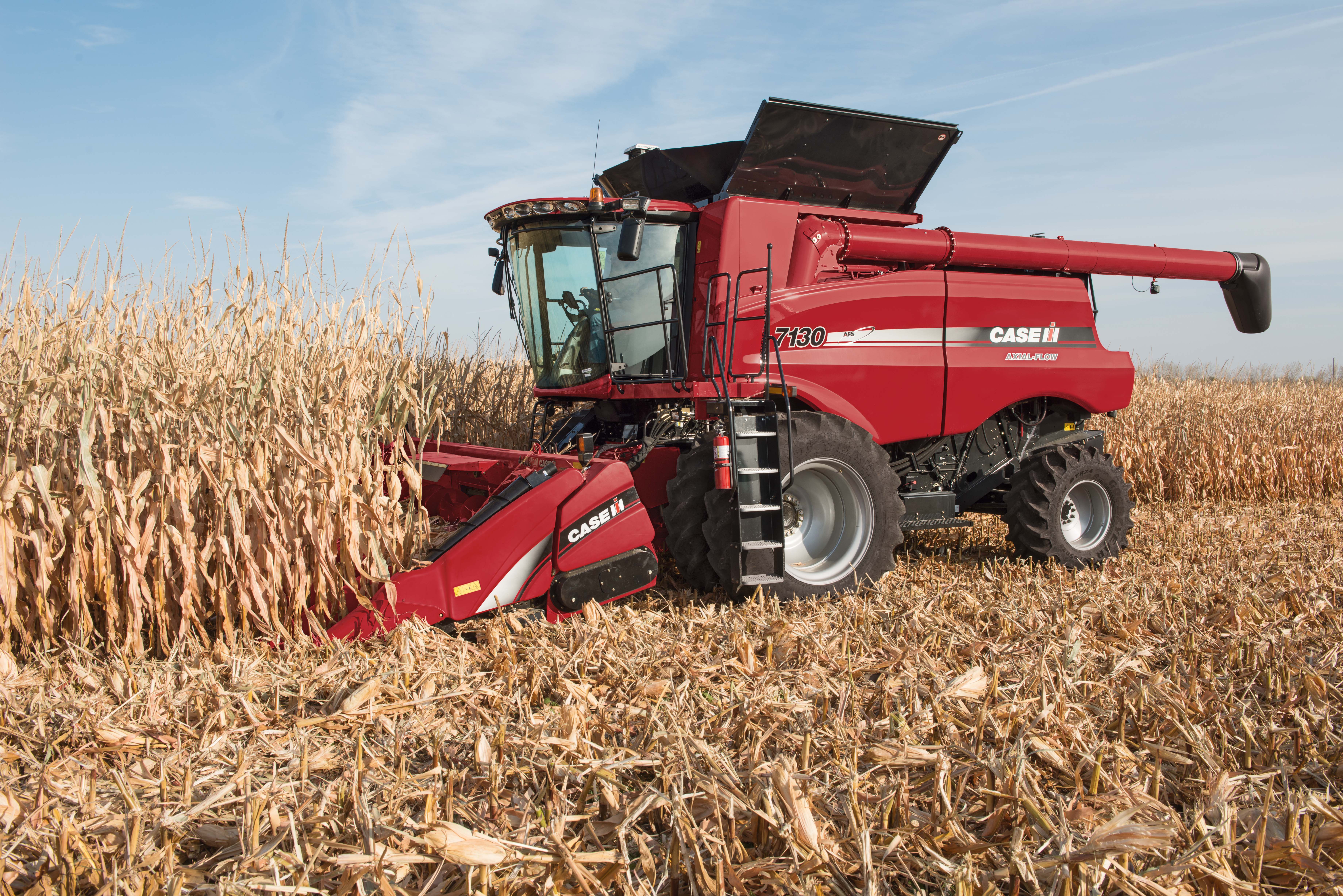 image Of Combine Case Ih Combine Harvesting Corn