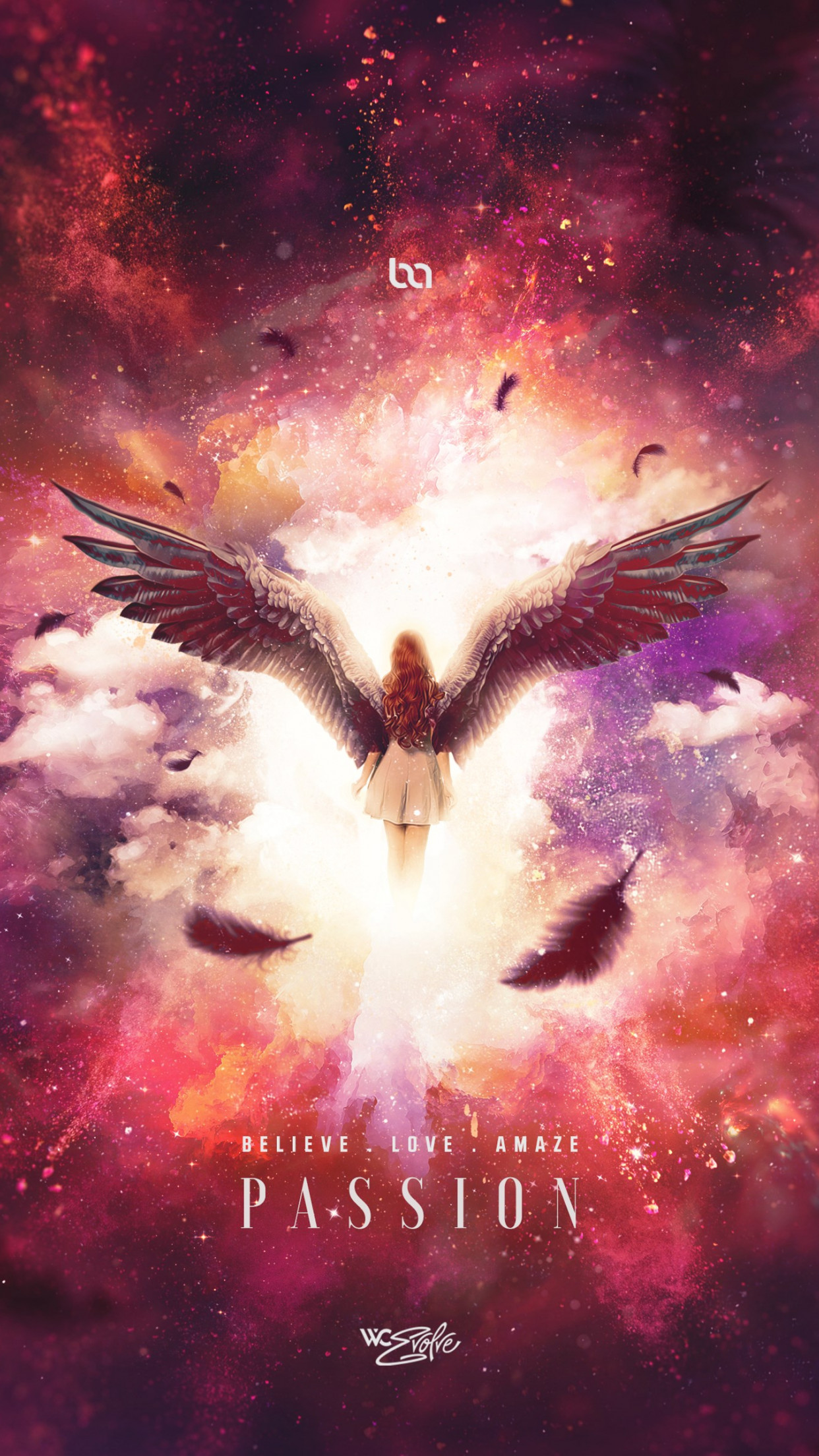 Download wallpaper: Believe, love, amaze. PASSION 1242x2208