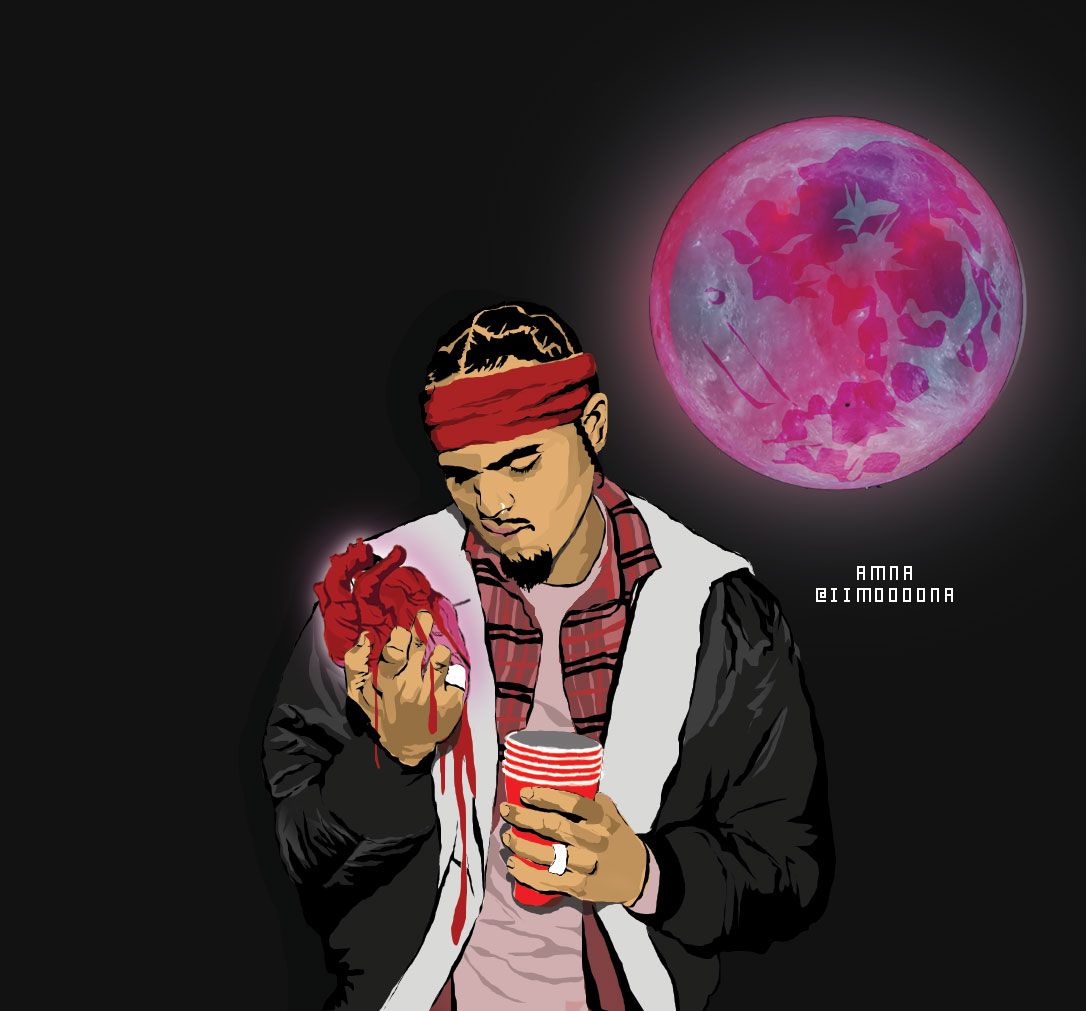 Chris Brown Wallpaper Desktop Background On A Full Moon Wallpaper & Background Download