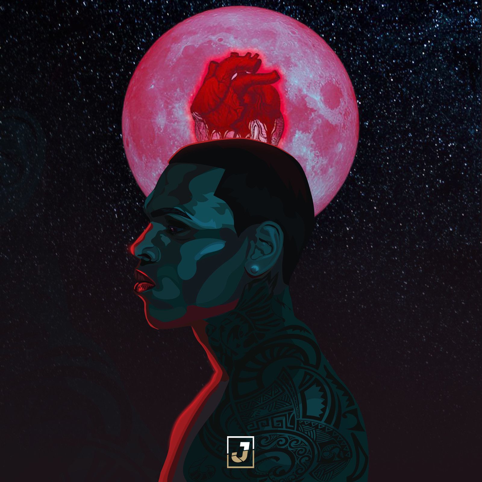 Chris Brown's Heartbreak on a Full Moon Album Art. Chris brown drawing, Chris brown art, Chris brown wallpaper