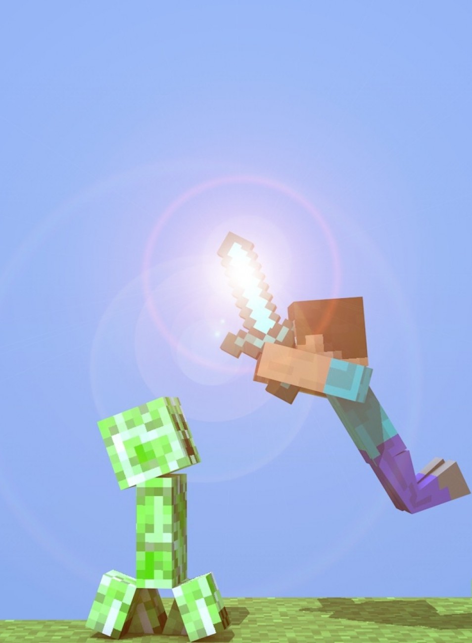 Cropped Minecraft Wallpaper Steve And Creeperwallpaper Creeper Steve Minecraft X Free 2560×1440