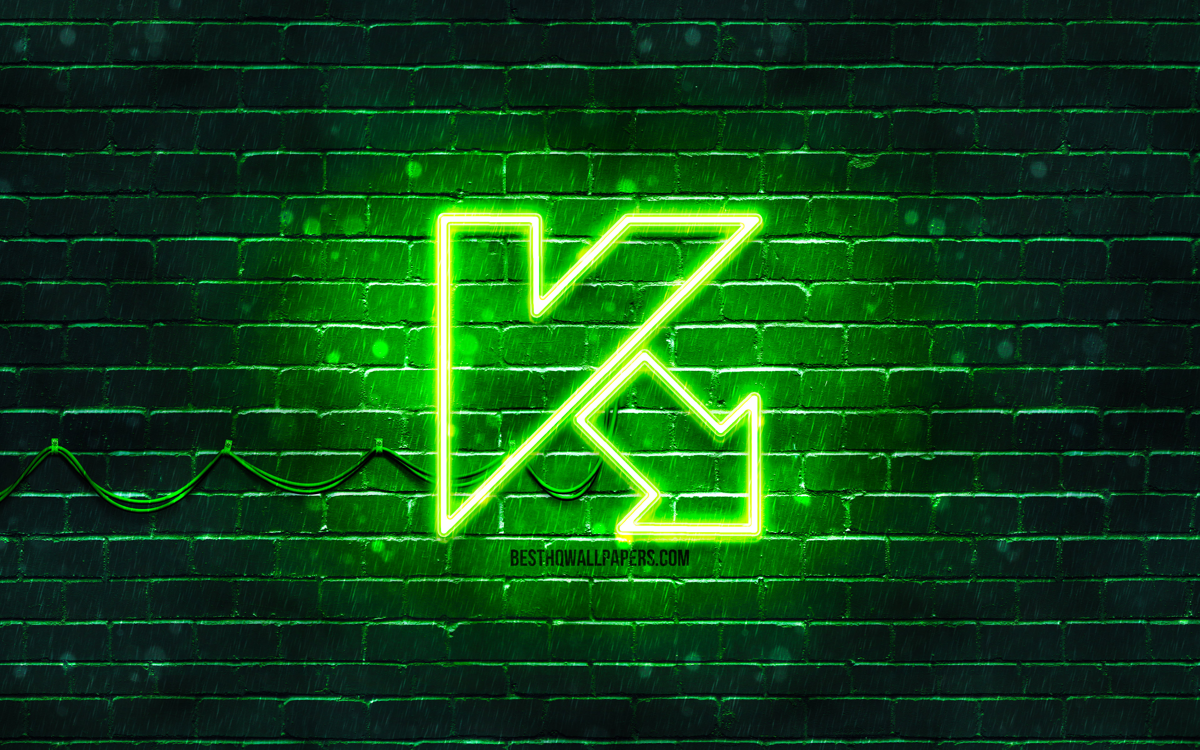 Download wallpaper Kaspersky green logo, 4k, green brickwall, Kaspersky logo, antivirus software, Kaspersky neon logo, Kaspersky for desktop with resolution 3840x2400. High Quality HD picture wallpaper