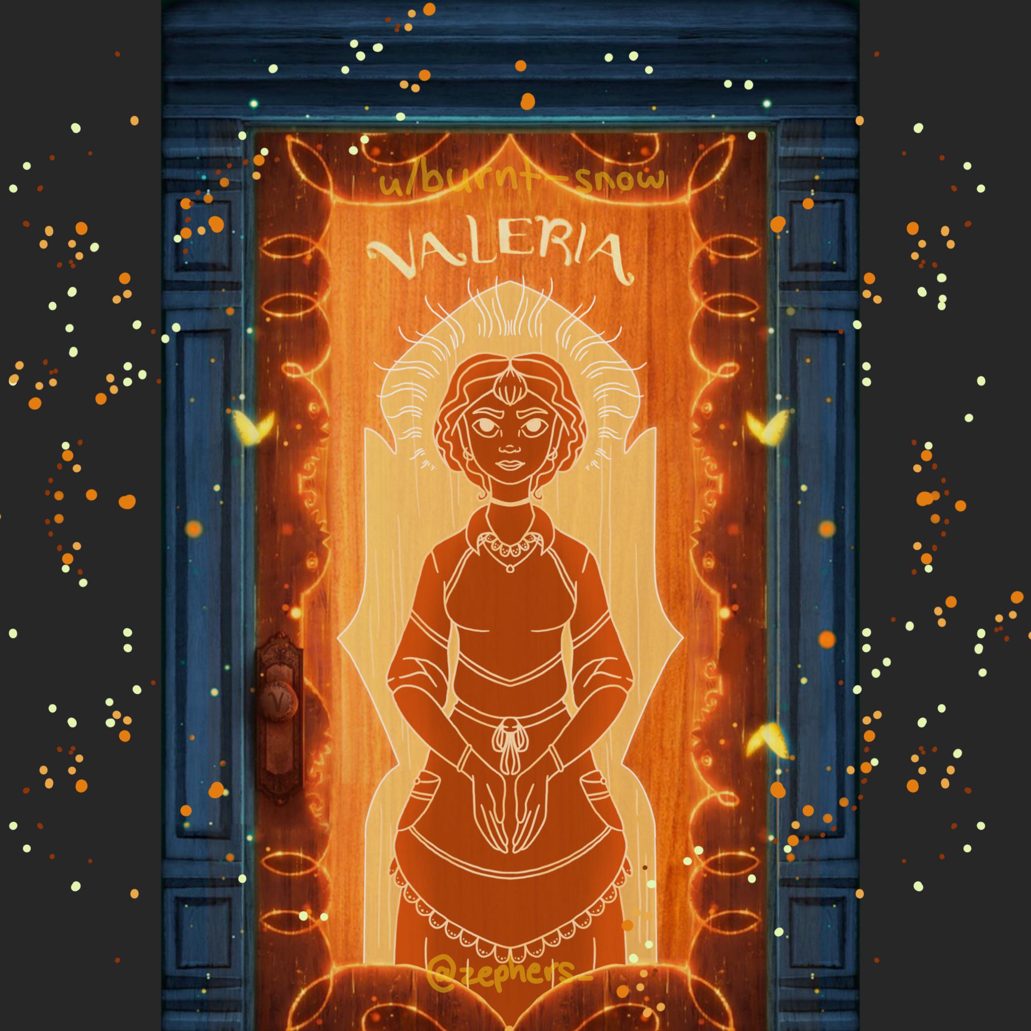 I made my own Encanto door! Valeria's Gift is mind reading :)