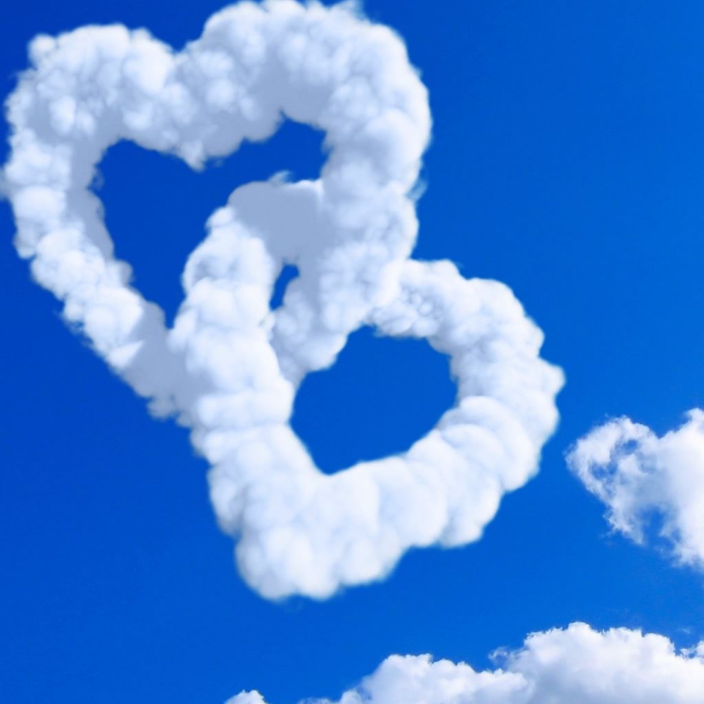 Hearts In Clouds iPad Wallpaper Free Download