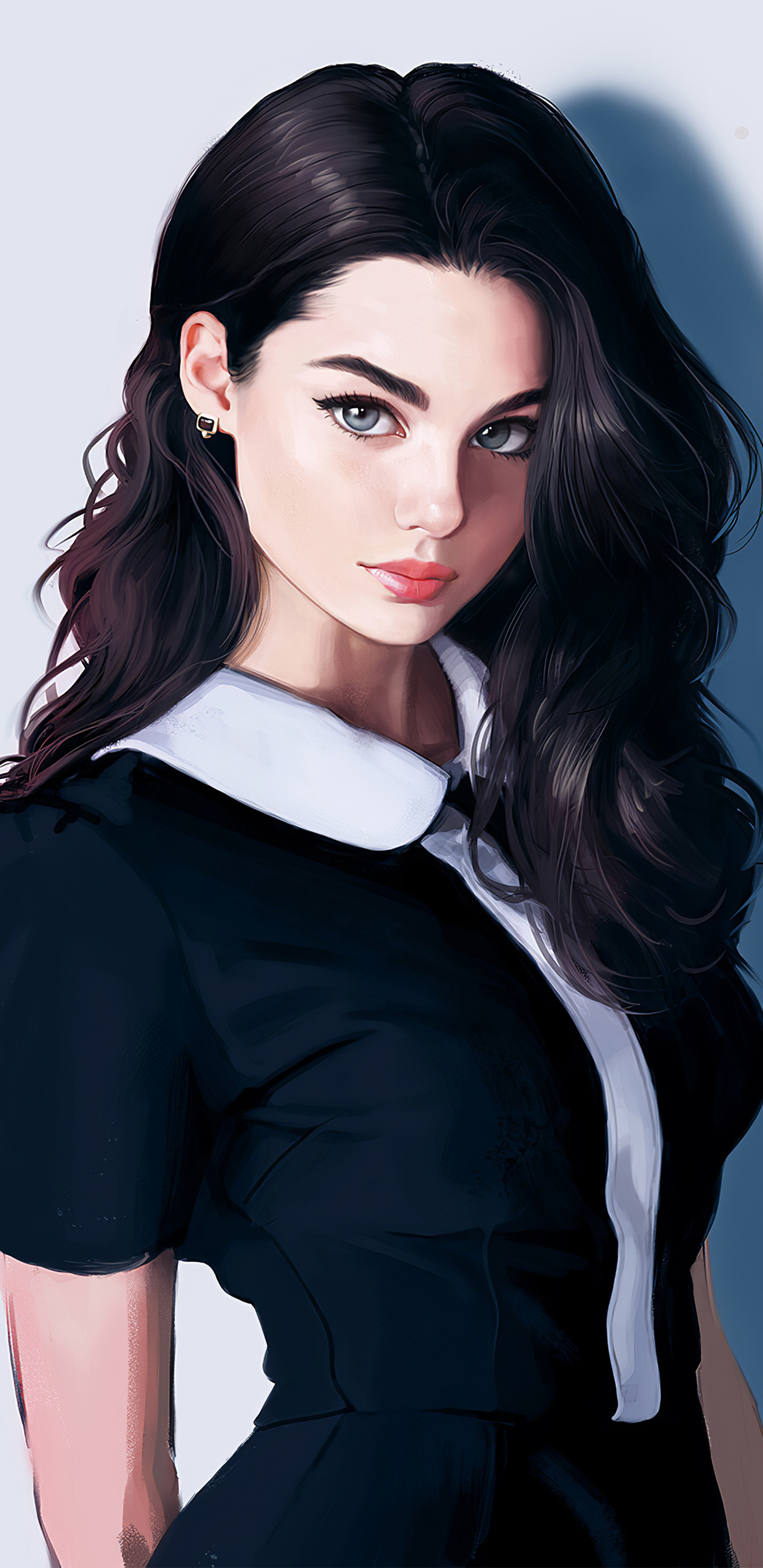 Dark Blacked Hair Girl Looking Art 4k Samsung Galaxy Note 9, 8, S9, S8, SQHD HD 4k Wallpaper, Image, Background, Photo and Picture
