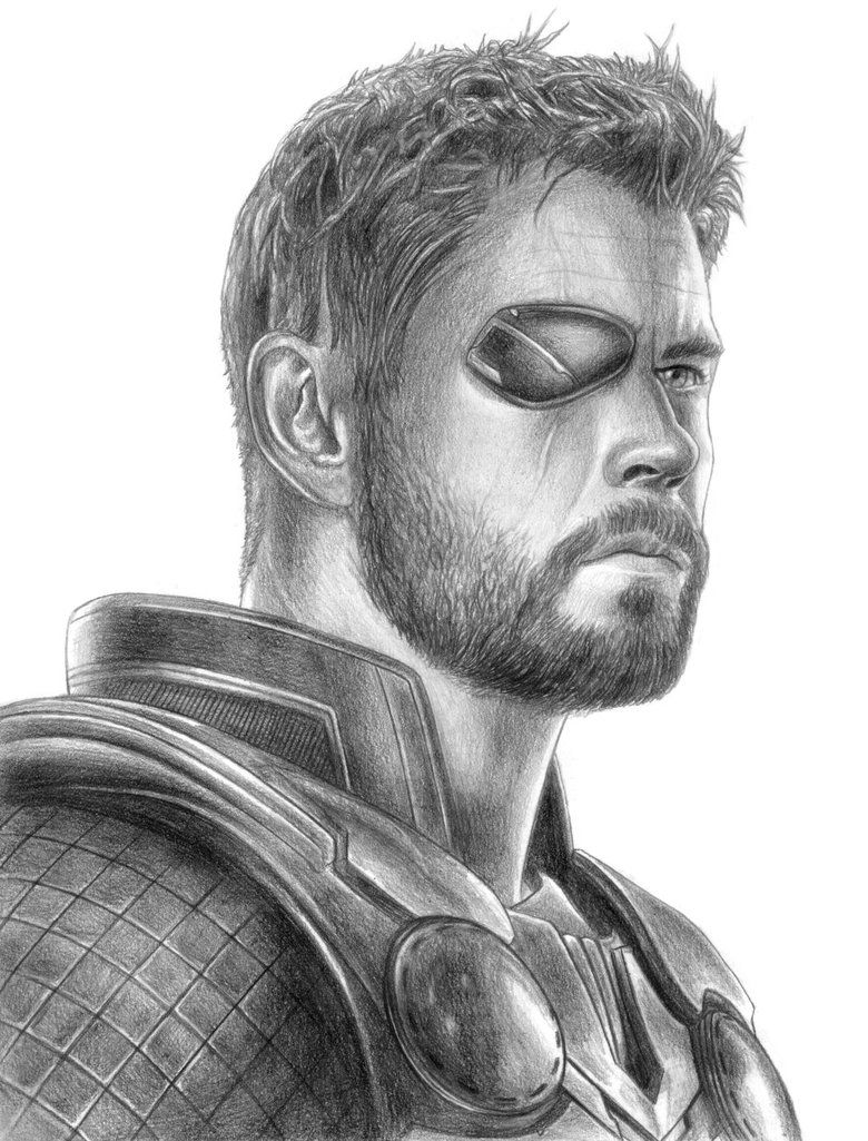 Thor Drawing Pencil Sketch Colorful Realistic Art thor sketch HD  wallpaper  Pxfuel