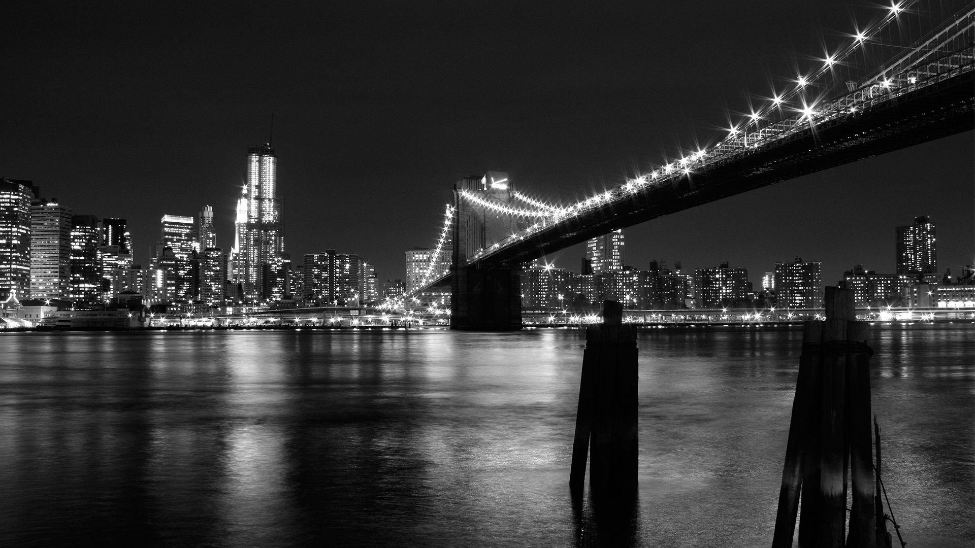 Brooklyn Bridge at Night HD wallpaper