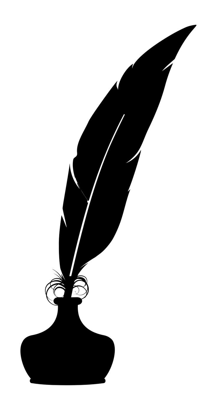 Feather Quill And Inkwell Silhouette Clip Art Image. Silhouette clip art, Feather quill, Quill