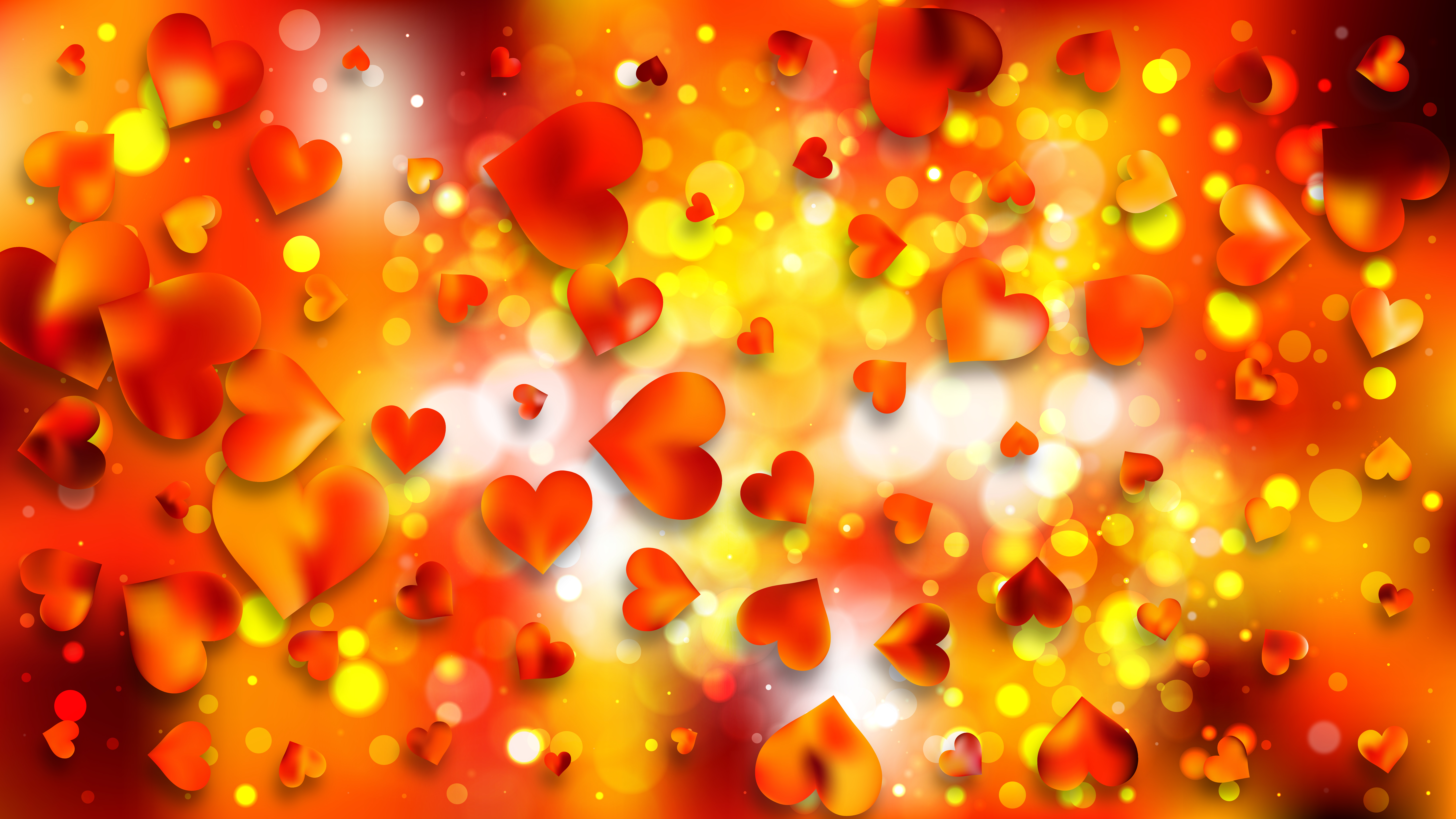 Free Orange Heart Background