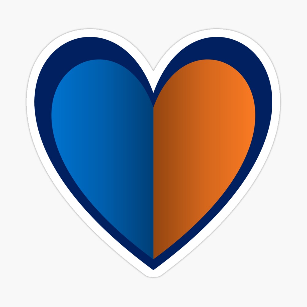 Blue & orange heart Poster