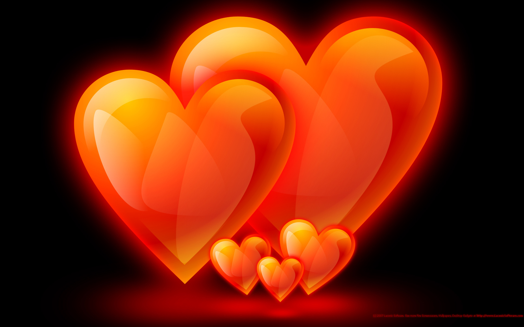 Glowing Orange Hearts Page