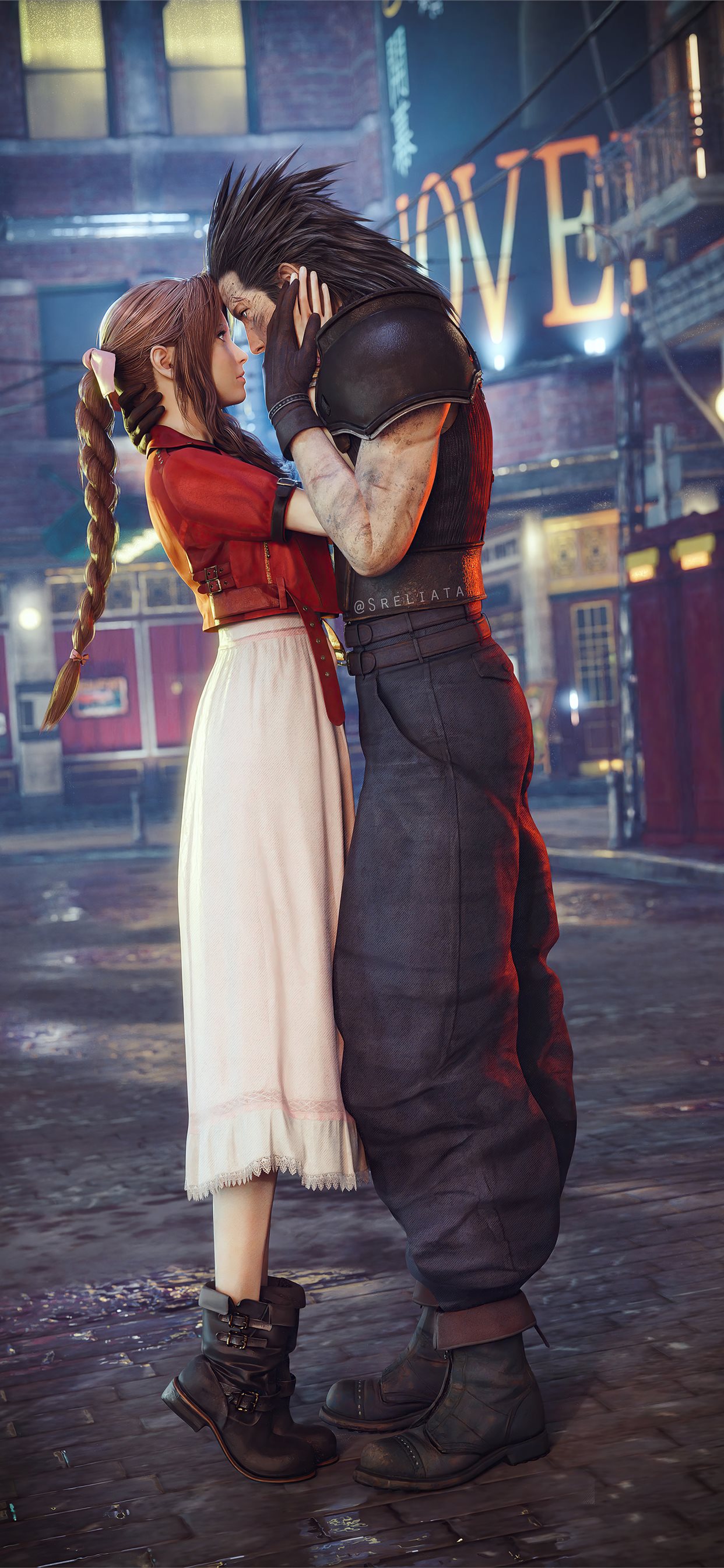aerith gainsborough and cloud strife final fantasy. iPhone 11 Wallpaper Free Download