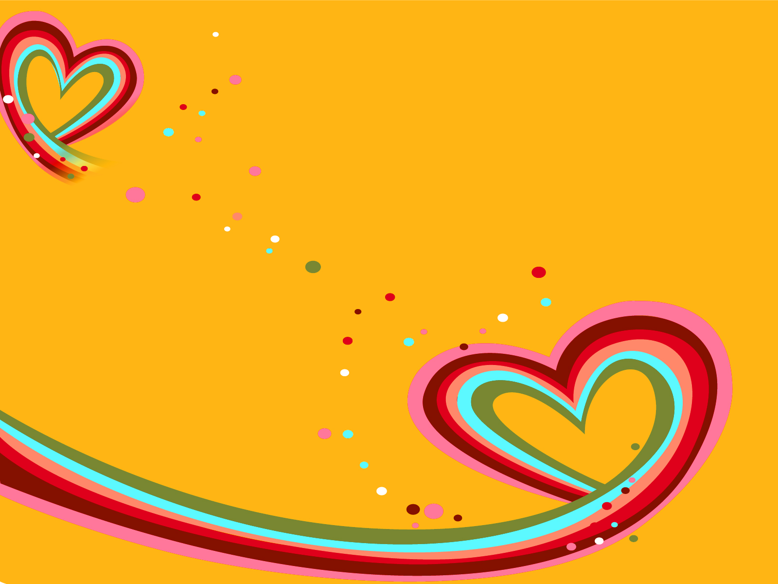 Heart to Heart Against Love Background. Love, Orange, Red. Free PPT Grounds and PowerPoint