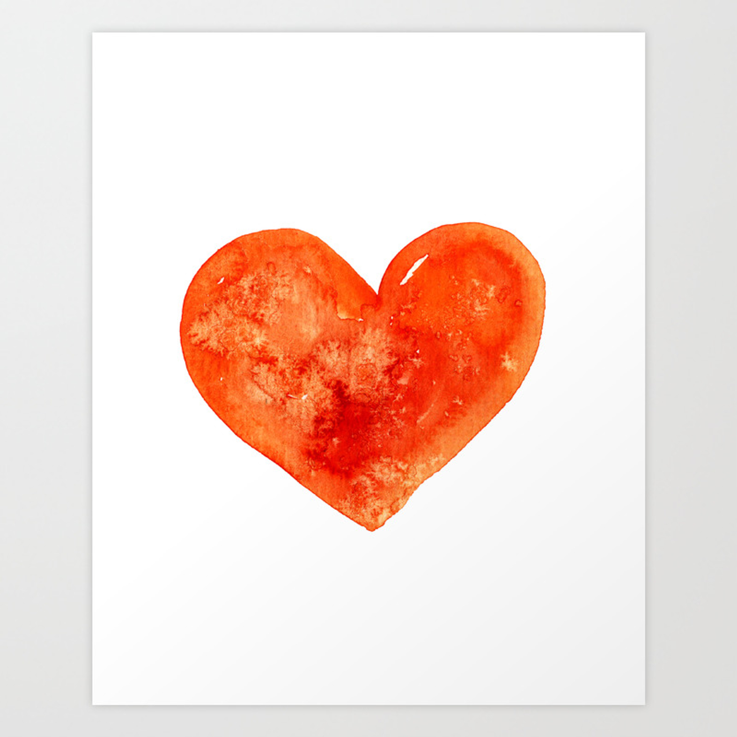 Orange heart Art Print