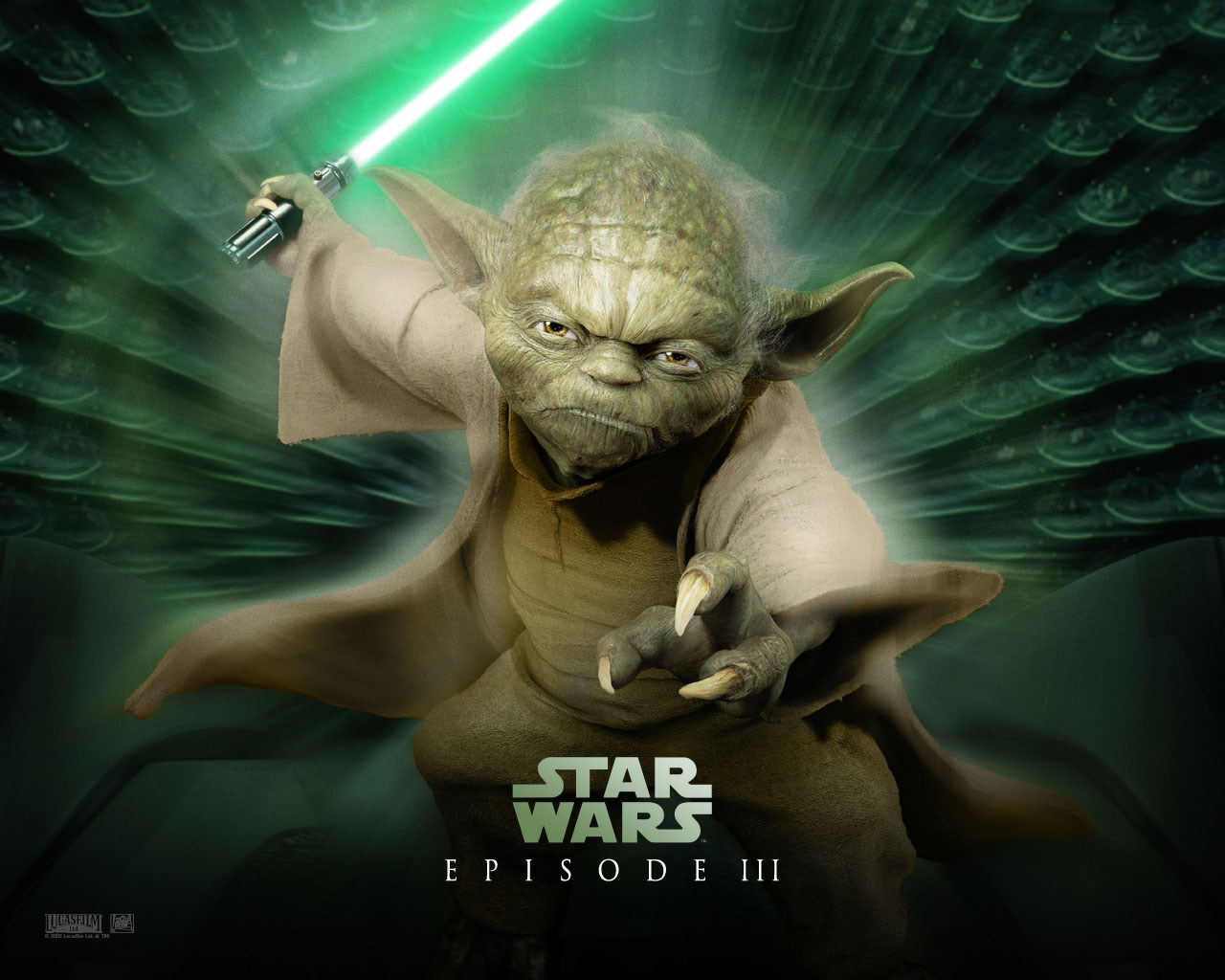 Green Lightsaber Jedi Lightsaber Pointed Ears Star Wars Star Wars Episode Iii Revenge Of The Sith Yo Wallpaper:1280x1024
