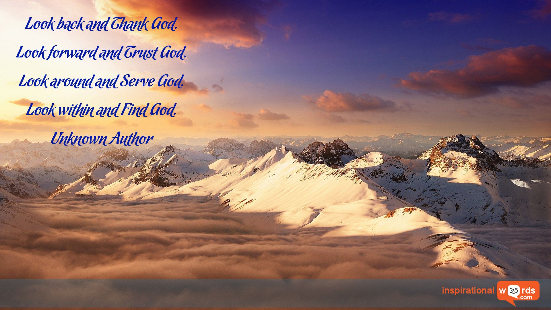 Inspirational Wallpaper Quote. Unknown Author “Look back and Thank God. Look forward and Trust God. Look. Inspirational wallpaper, Wallpaper quotes, Inspiration