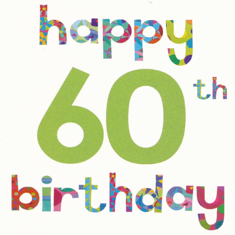 Happy 60th Birthday, colorful Card free image download