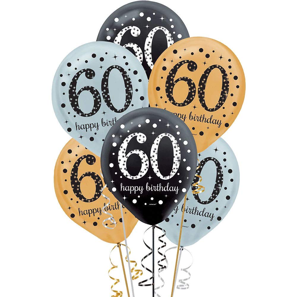 The Magic Balloons Happy 60th Birthday Balloons Pack Of 50 Pcs 181228