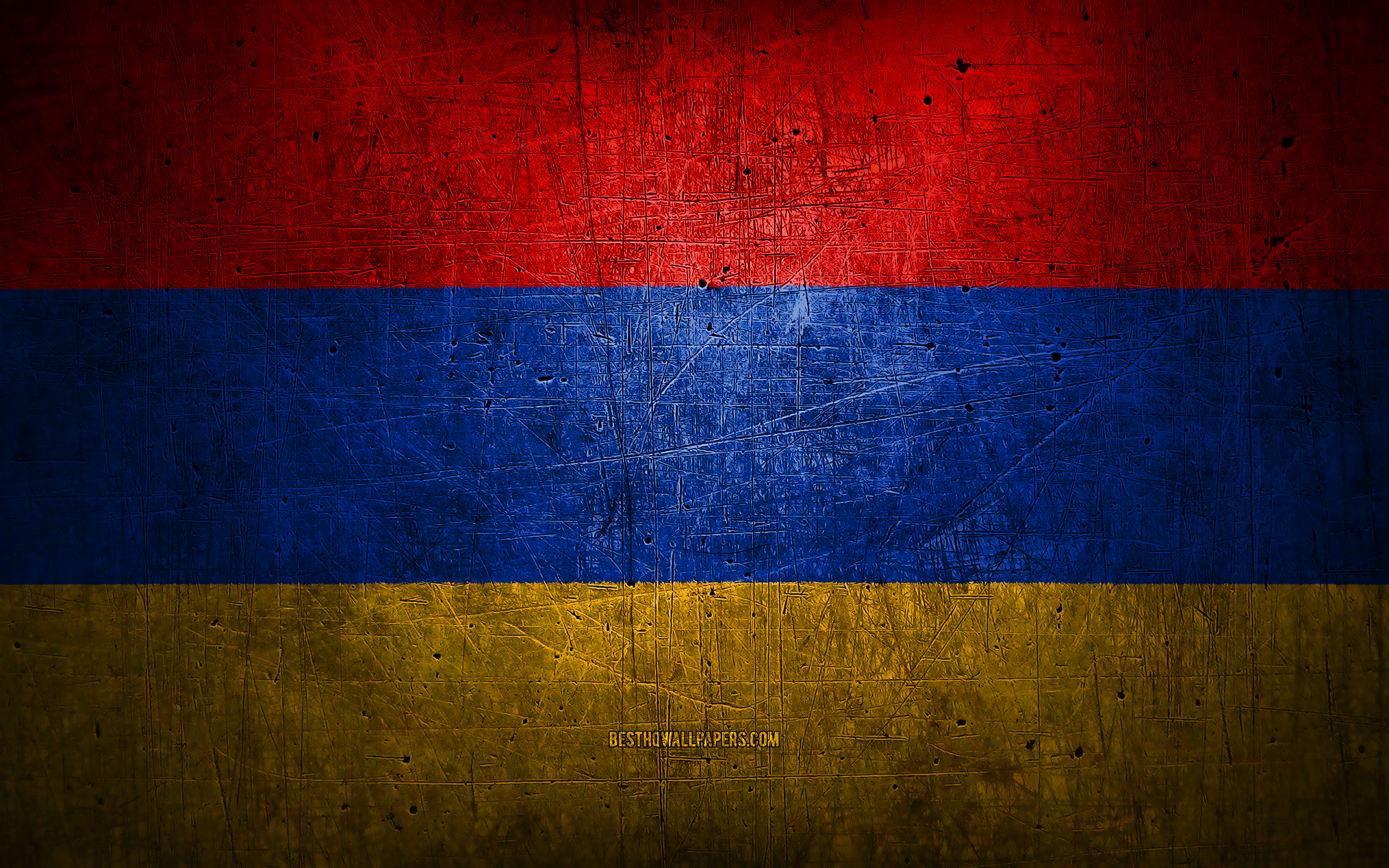 Download wallpaper Armenian metal flag, grunge art, asian countries, Day of Armenia, national symbols, Armenia flag, metal flags, Flag of Armenia, Asia, Armenian flag, Armenia for desktop with resolution 2880x1800. High Quality