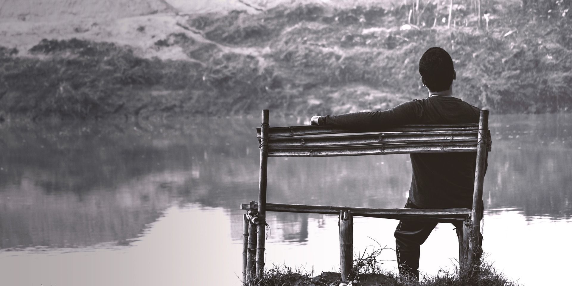 Sad Alone Boy On Bench Near River Wallpaper Alone Boy Dp Wallpaper & Background Download