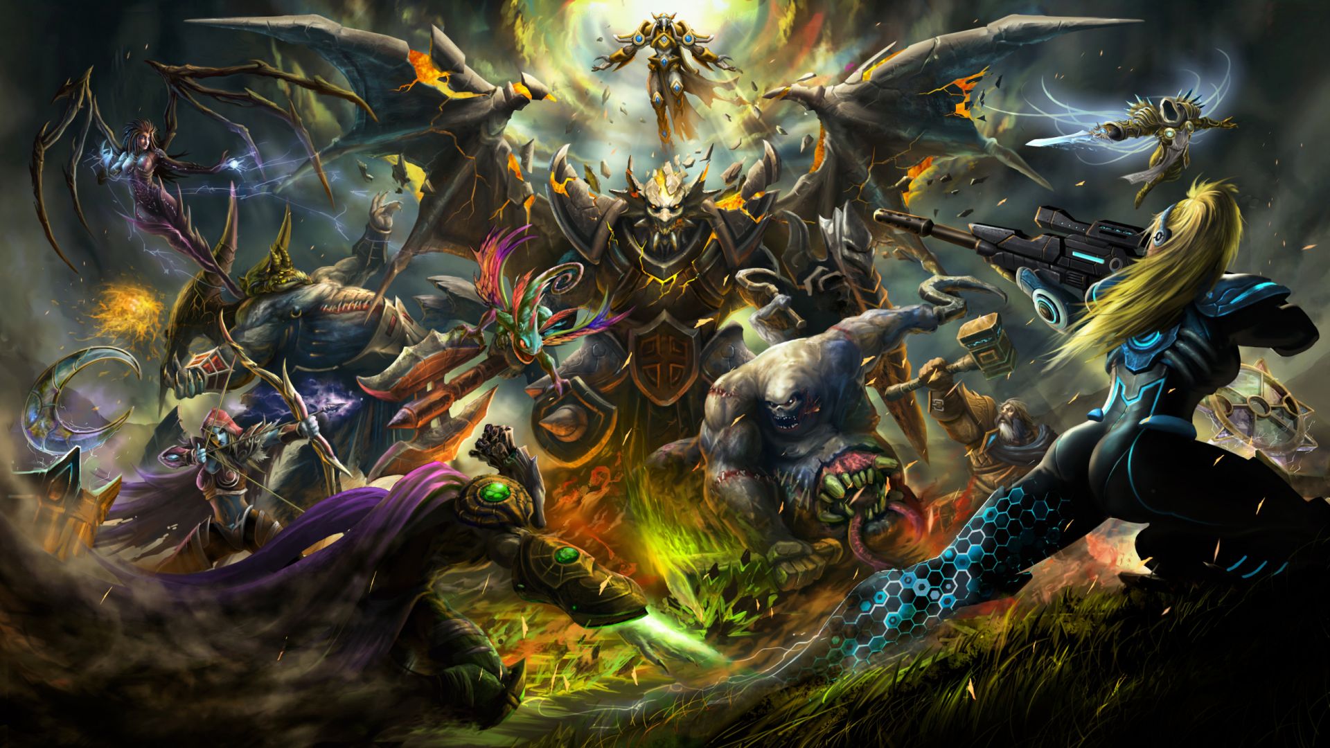 Heroes of the storm, warriors, video game wallpaper, HD image, picture, background, 859b2b