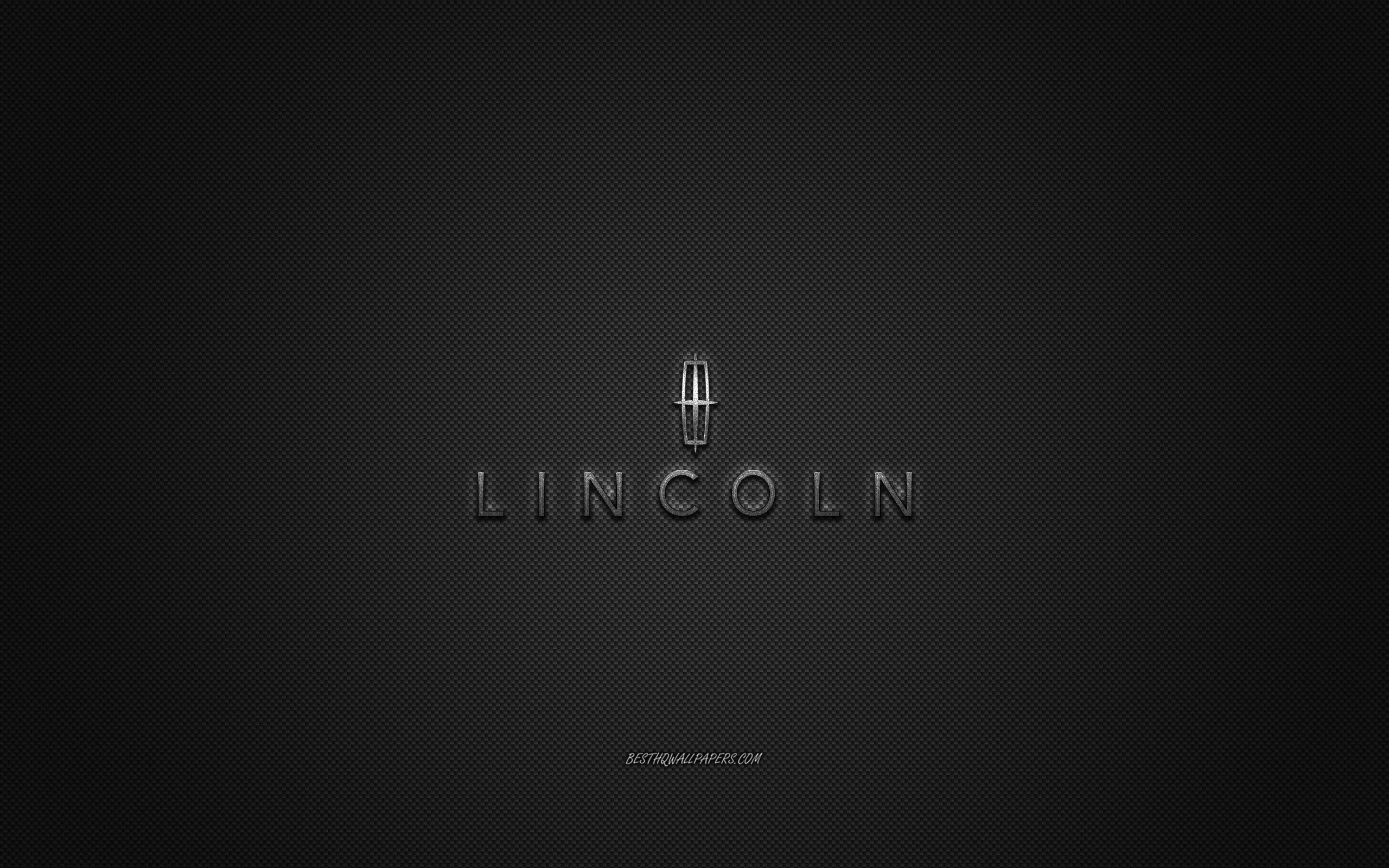 Download wallpaper Lincoln logo, silver logo, gray carbon fiber background, Lincoln metal emblem, Lincoln, cars brands, creative art for desktop with resolution 2560x1600. High Quality HD picture wallpaper