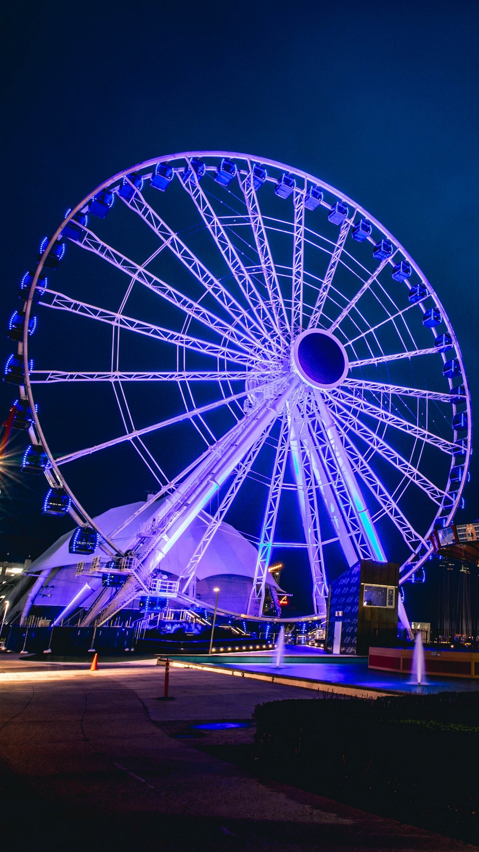 Wallpaper Ferris Wheel, Night, Backlight Ferris Wheel