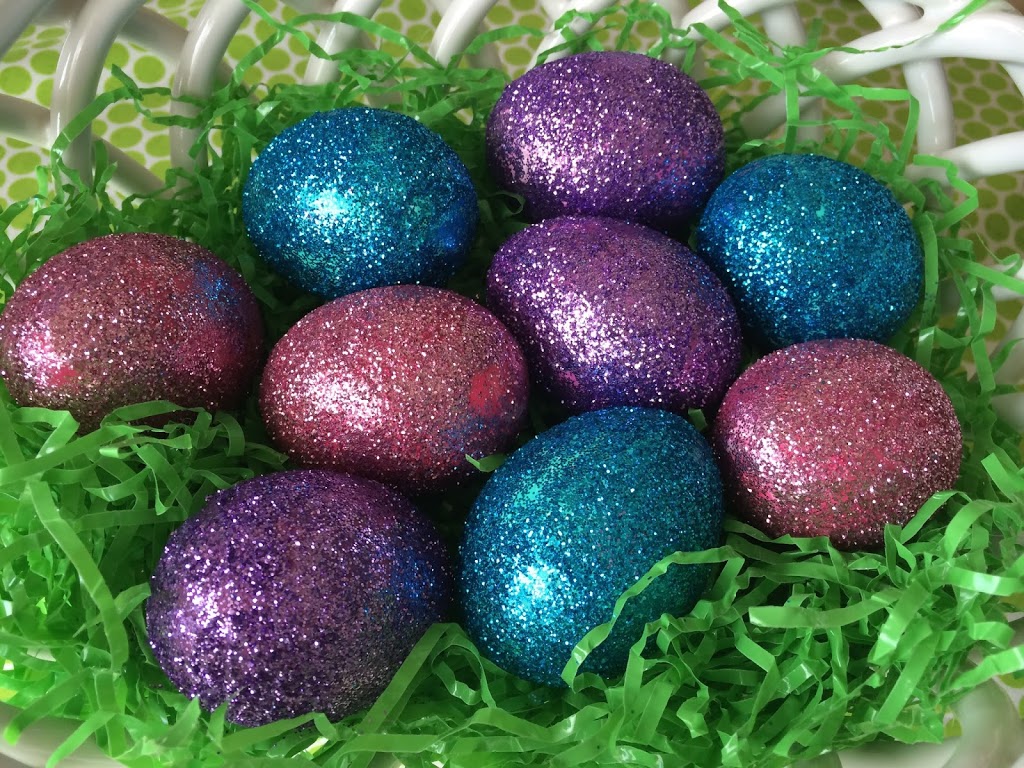 Glittered Easter Eggs Preppy Hostess