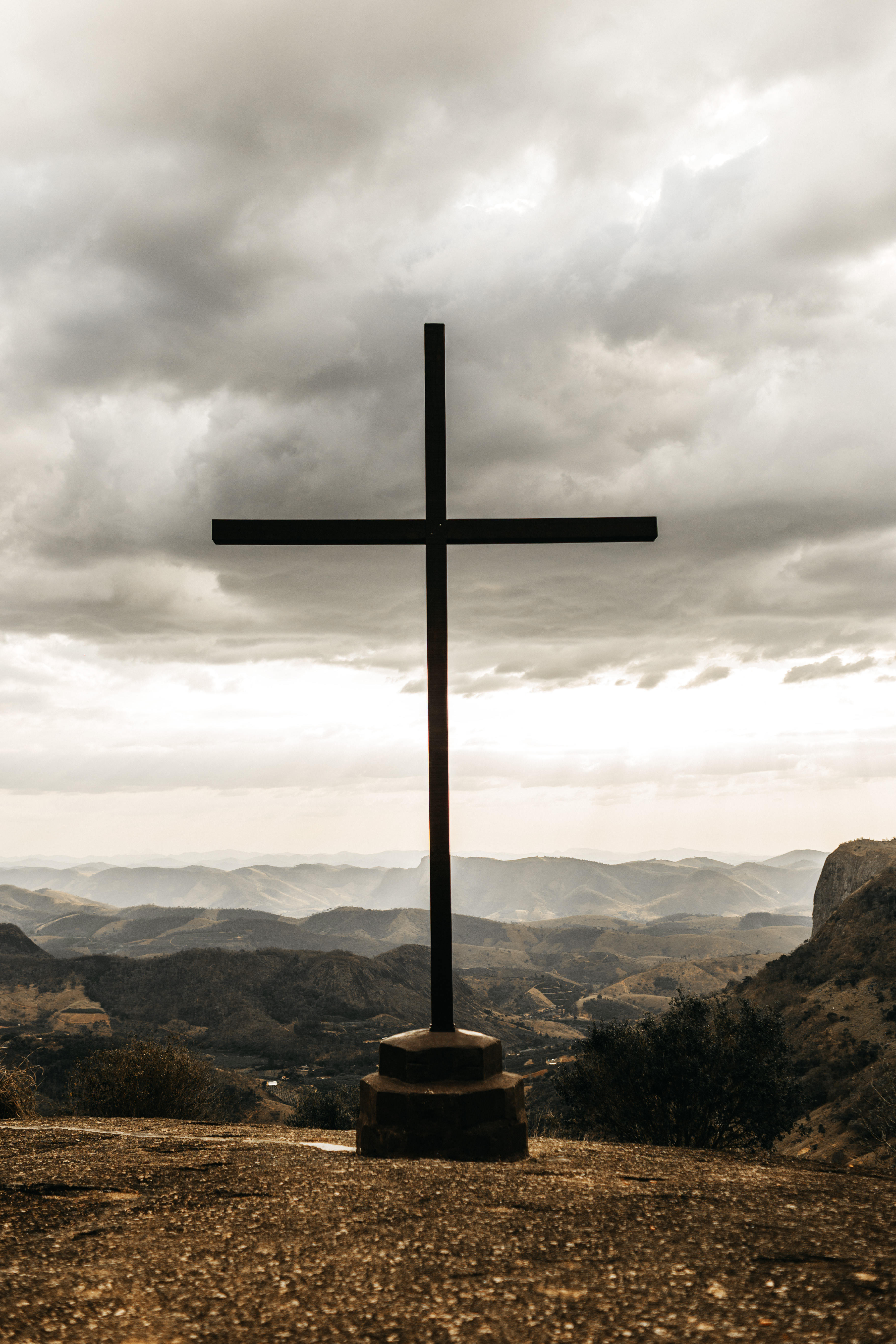 Black Cross on Top of Mountain · Free