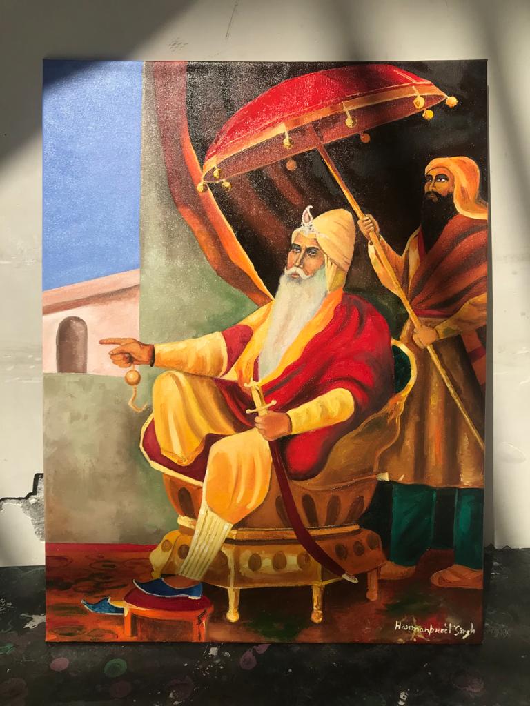 Shaminder Singh Mahi this painiting of #Maharaja Ranjit Singh Ji done
