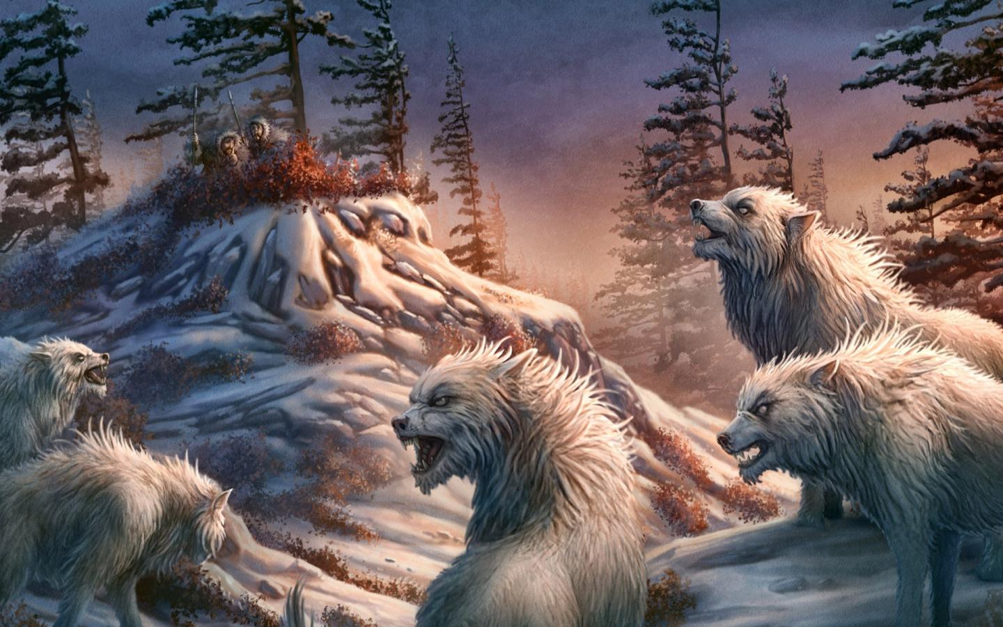 Fantasy Wolf Wallpaper Wolf Pack Art