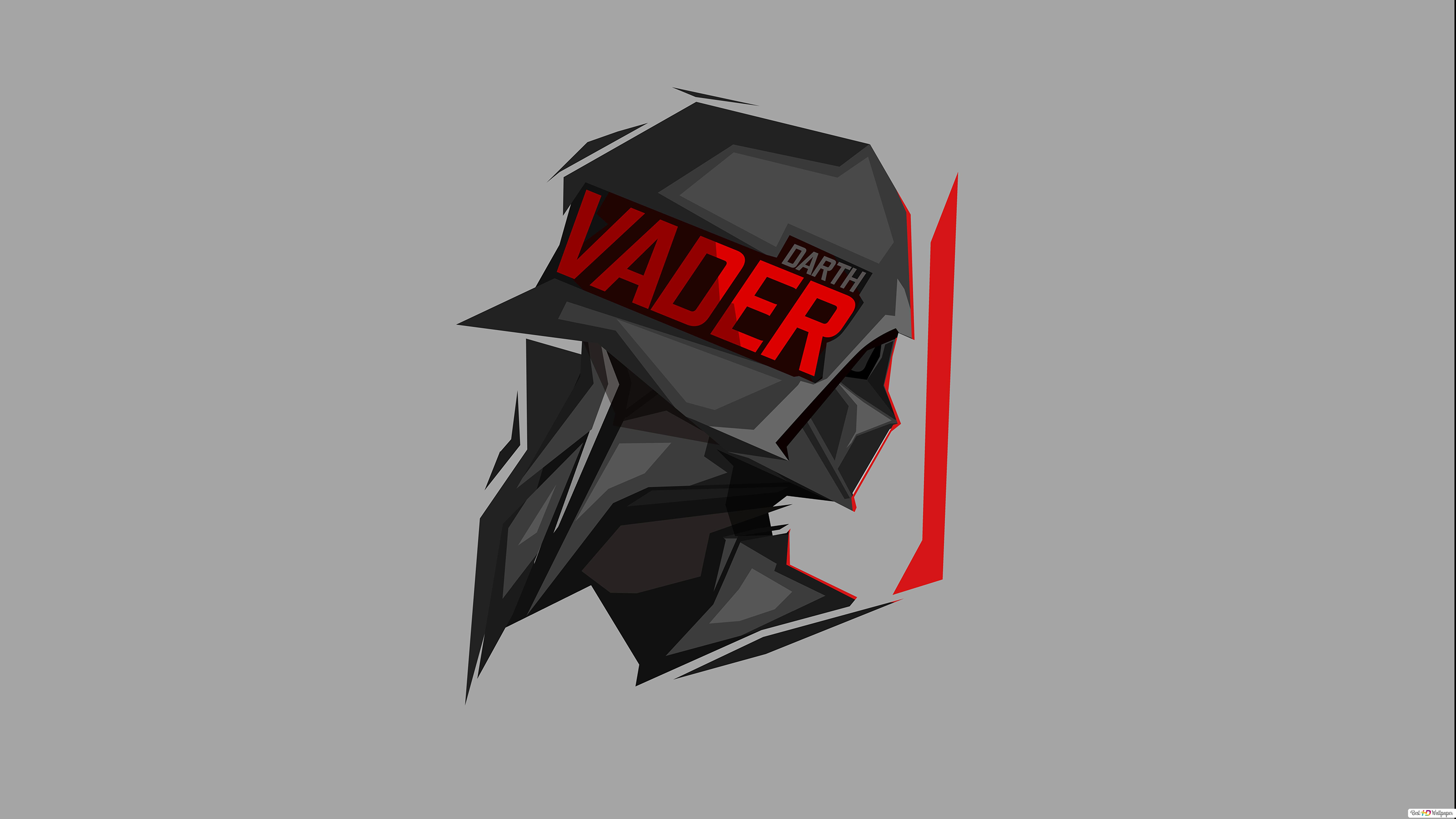 Star Wars Darth Vader Minimalist in gray wallpaper background HD wallpaper download