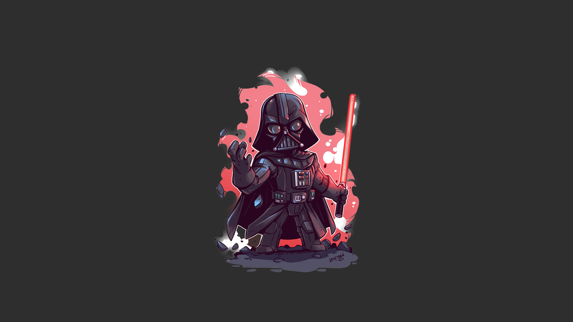 Darth Vader Minimalist Illustration Wallpaper Full HD