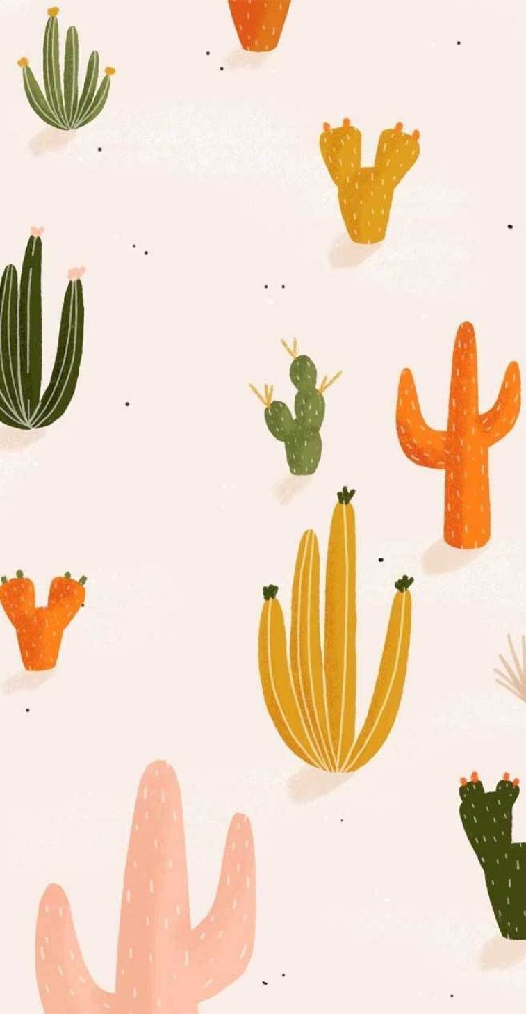 colorful cactus #wallpaper. Aesthetic iphone wallpaper, iPhone background wallpaper, Cute patterns wallpaper