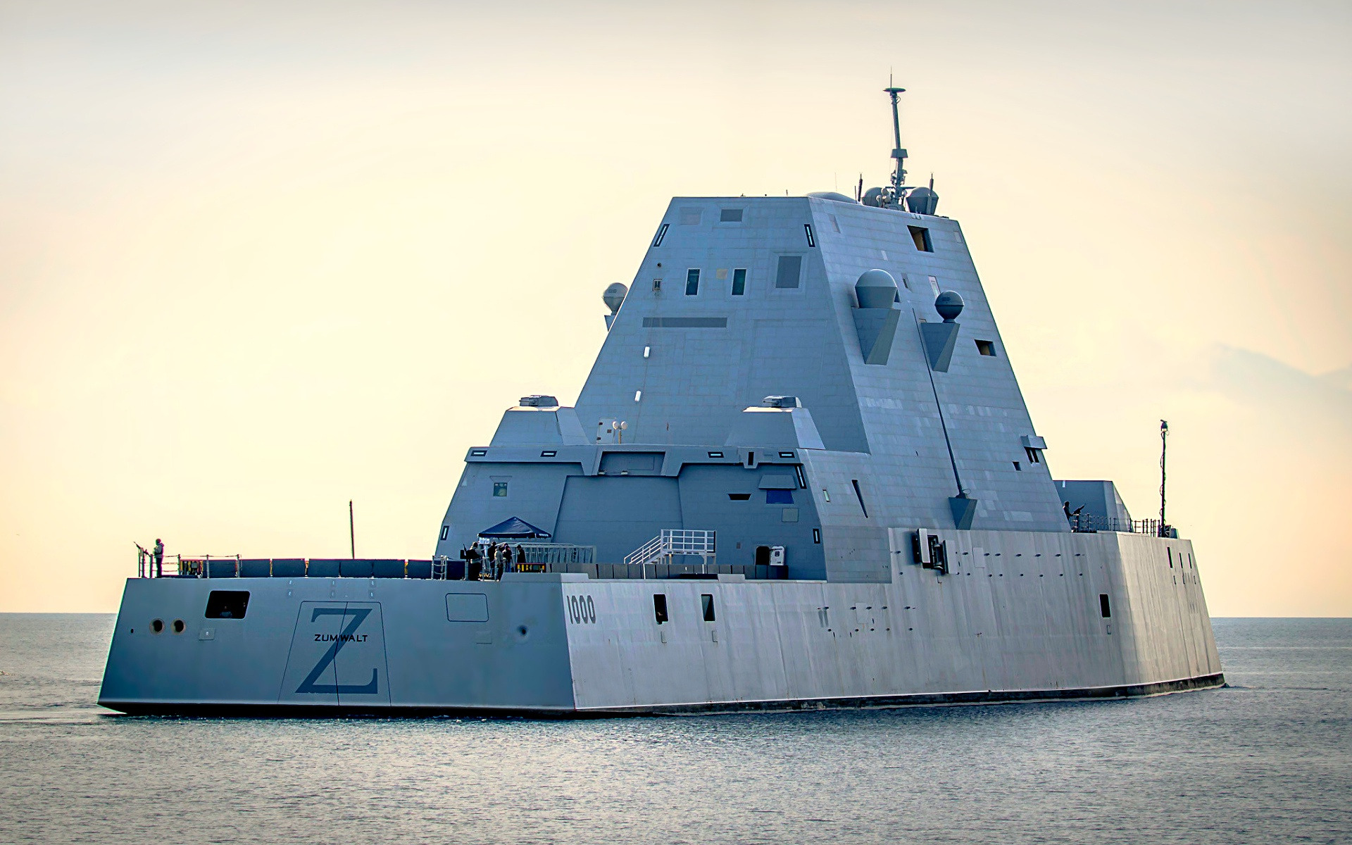 Download Wallpaper USS Zumwalt, DDG 1000, Guided Missile Destroyer, US Navy, Zumwalt Class Destroyer, American Warships, USA For Desktop With Resolution 1920x1200. High Quality HD Picture Wallpaper