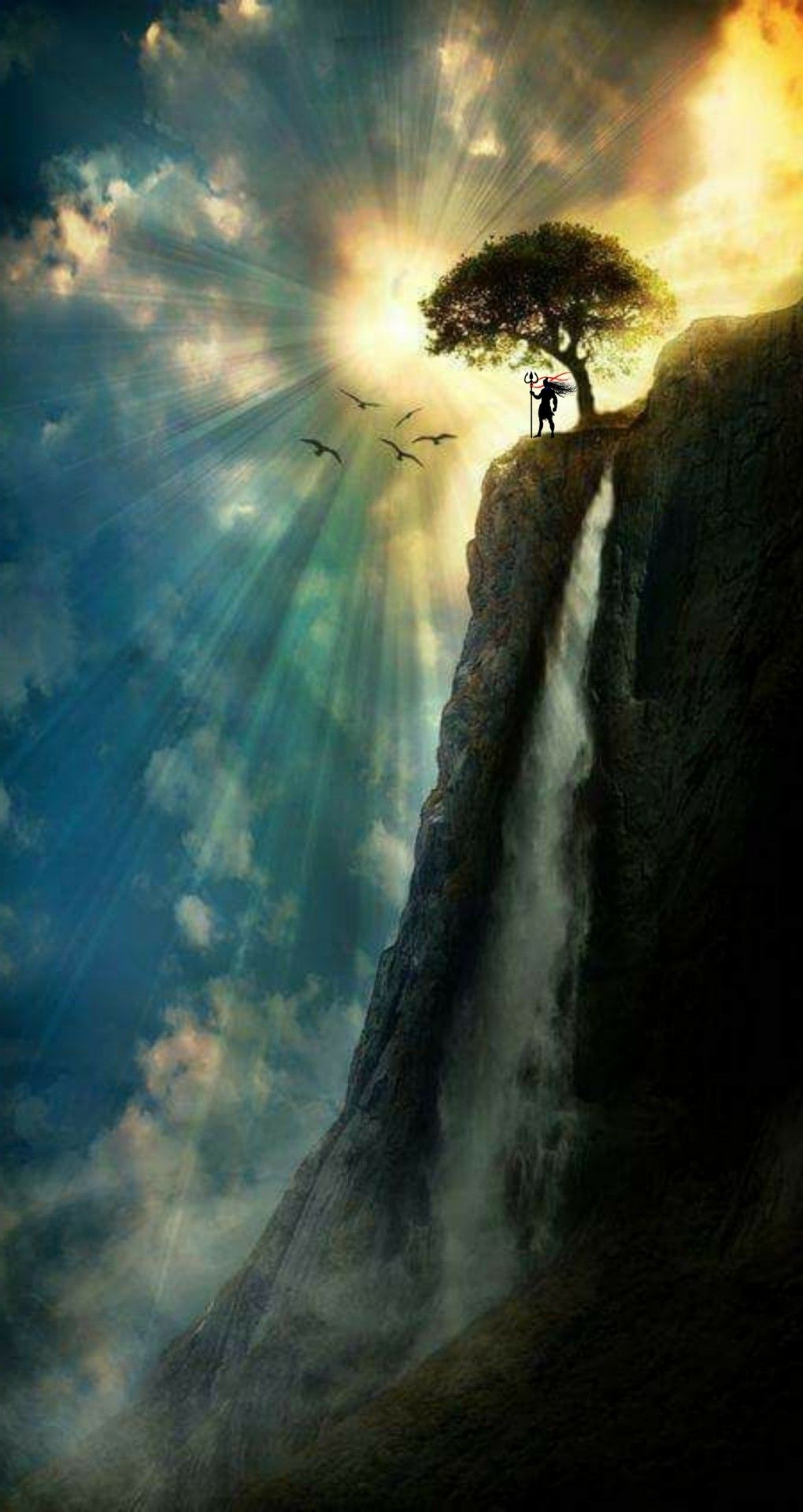 Lord Shiva As Warrior In Creative Art Painting Wallpaper 2022