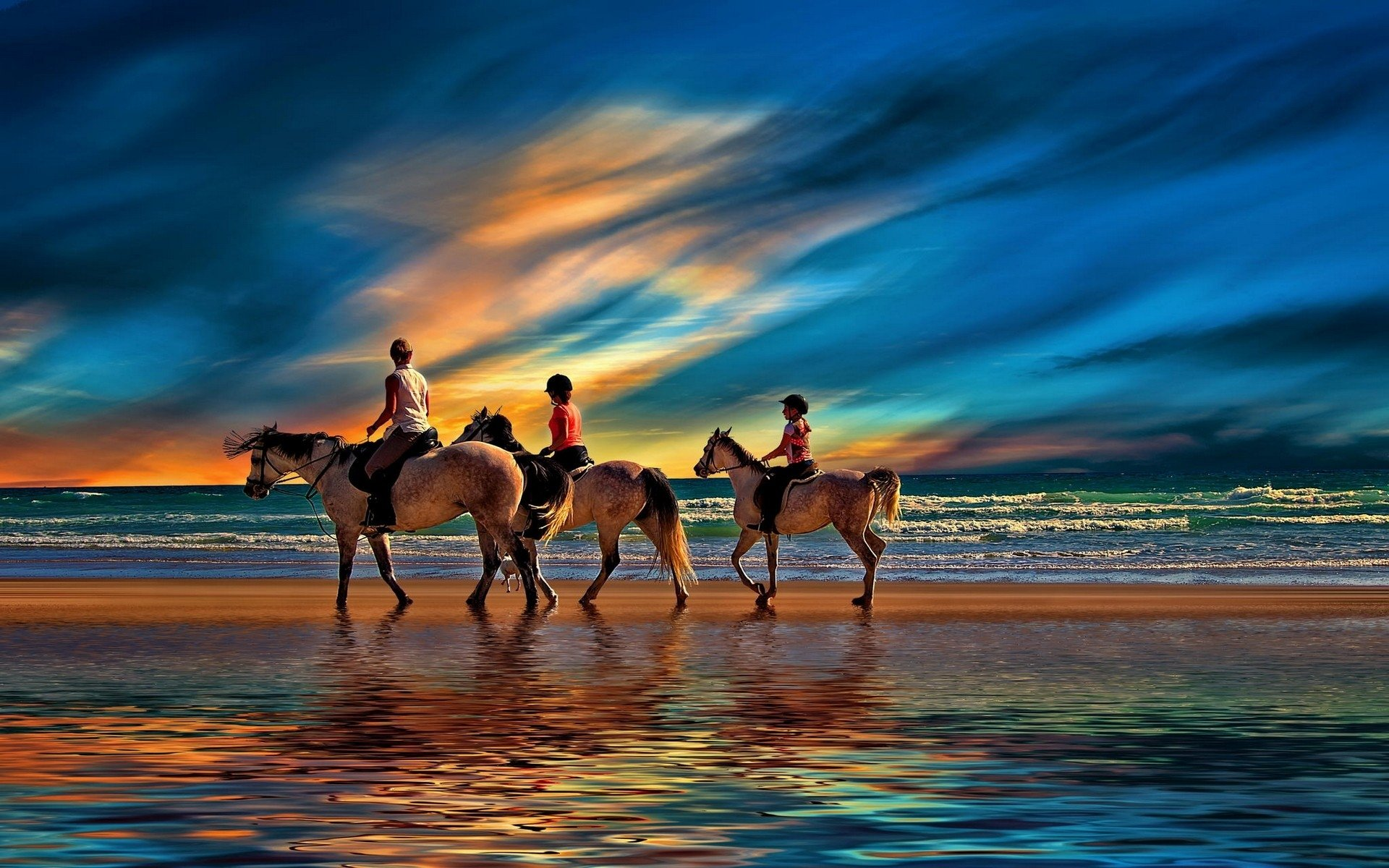Riding on the Beach