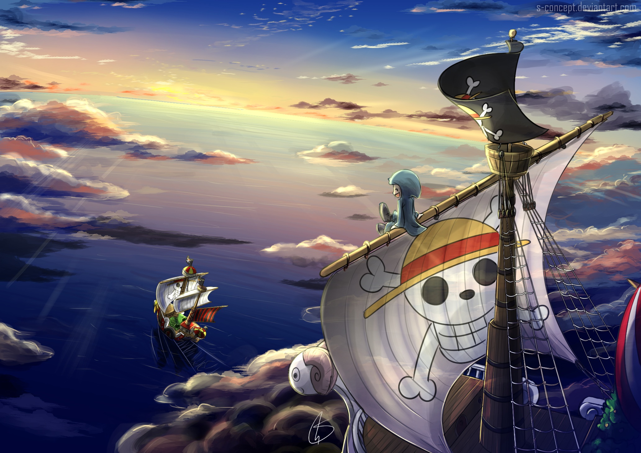 Going Merry, Thousand Sunny and Sunny (One Piece) HD Wallpaper
