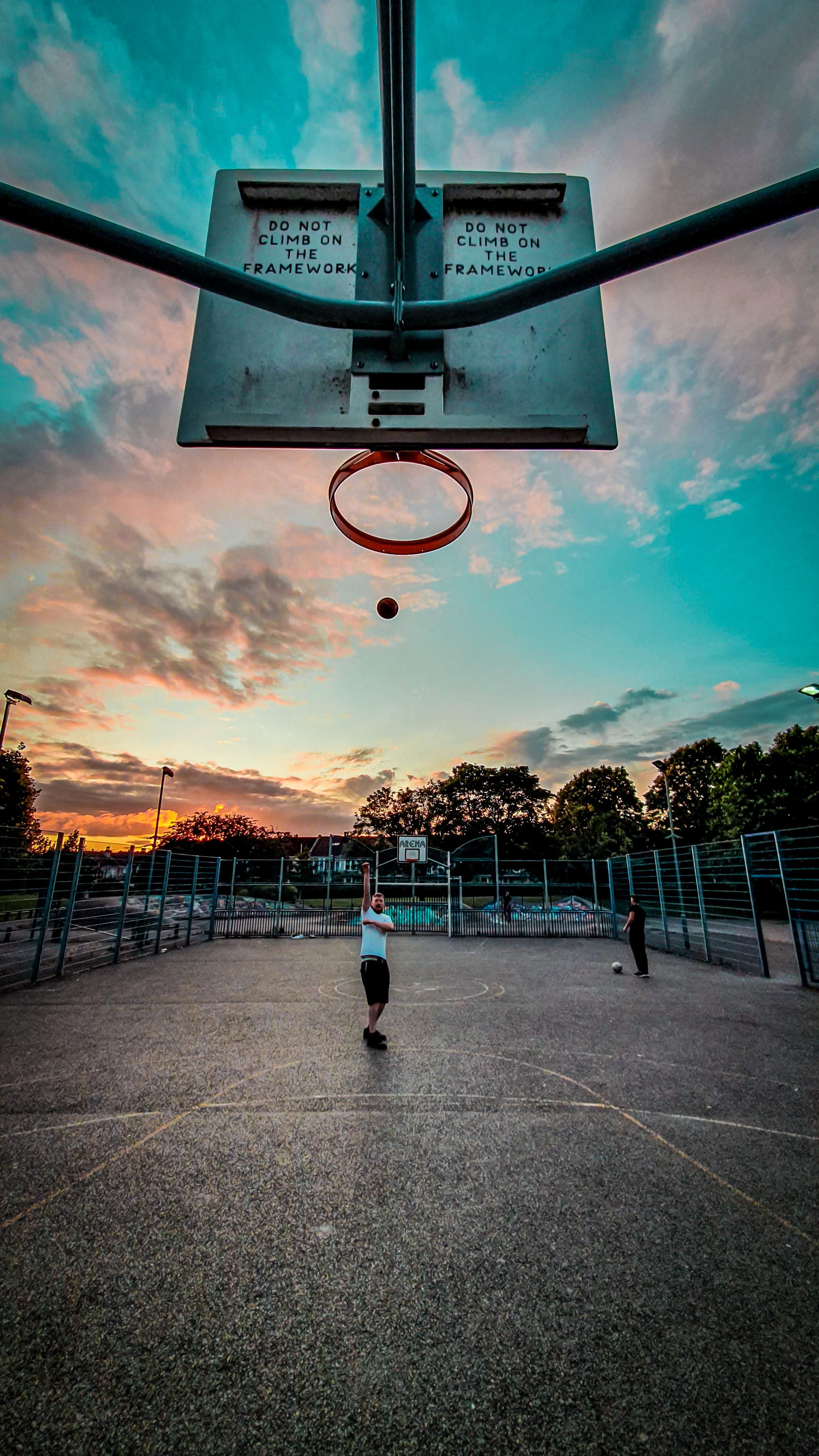 ITAP of basketball court during sunset. Basketball background, Basketball photography, Basketball picture