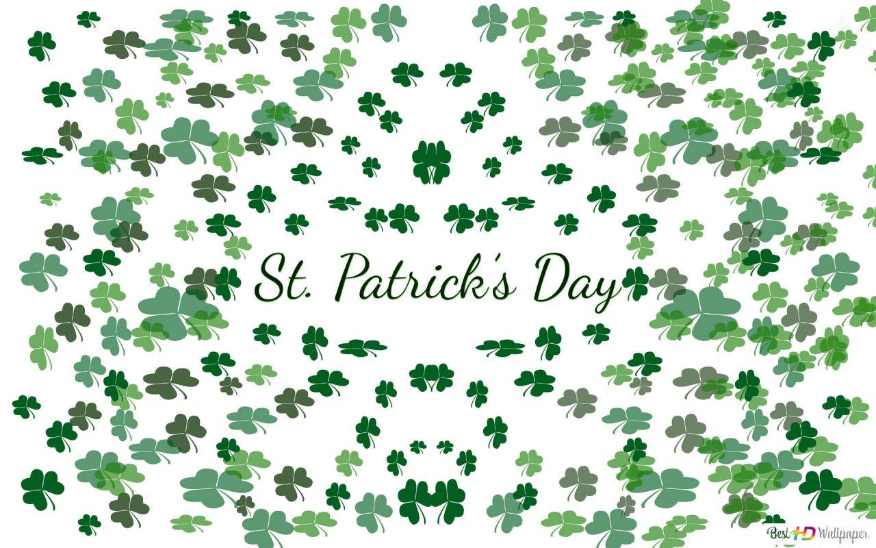 St. Patrick's Day With A Bunch Of Four Leaf Clover Background HD Wallpaper Download Patrick's Day Wallpaper
