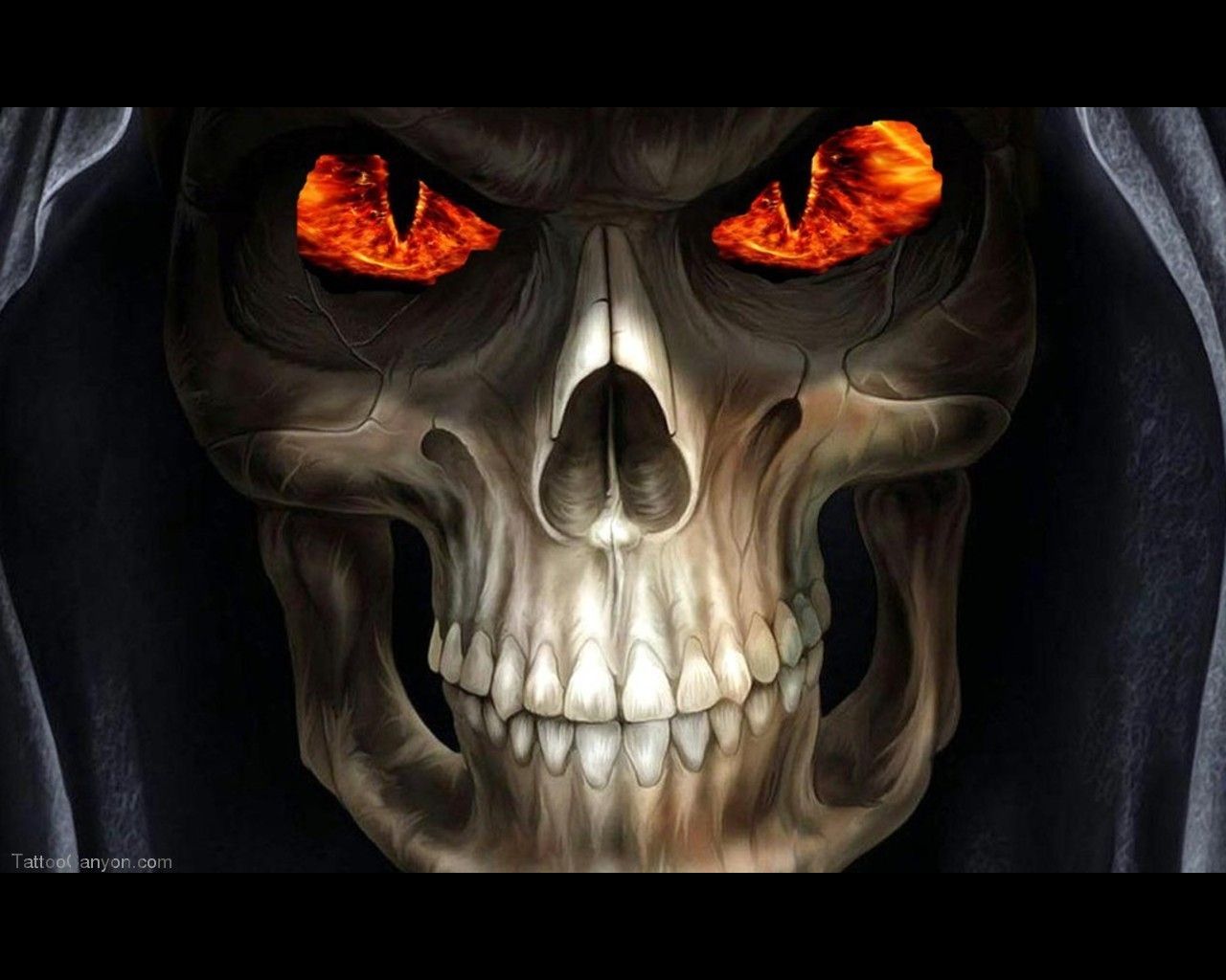 Grim Reaper Skull Tattoos. Grim Reaper Horror Skull Wallpaper Free Download Tattoo 32843 Picture. Skull wallpaper, Skull picture, Horror skull
