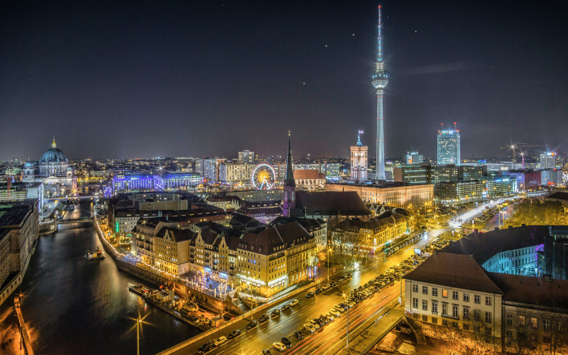 Berlin In Night Major And The Largest City Of Germany Best HD Desktop Wallpaper For Tablets And Mobile Phones Free Download 3840x2160, Wallpaper13.com