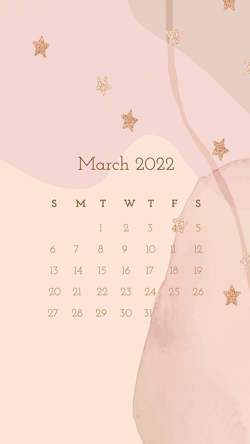Cute 2022 March calendar, printable